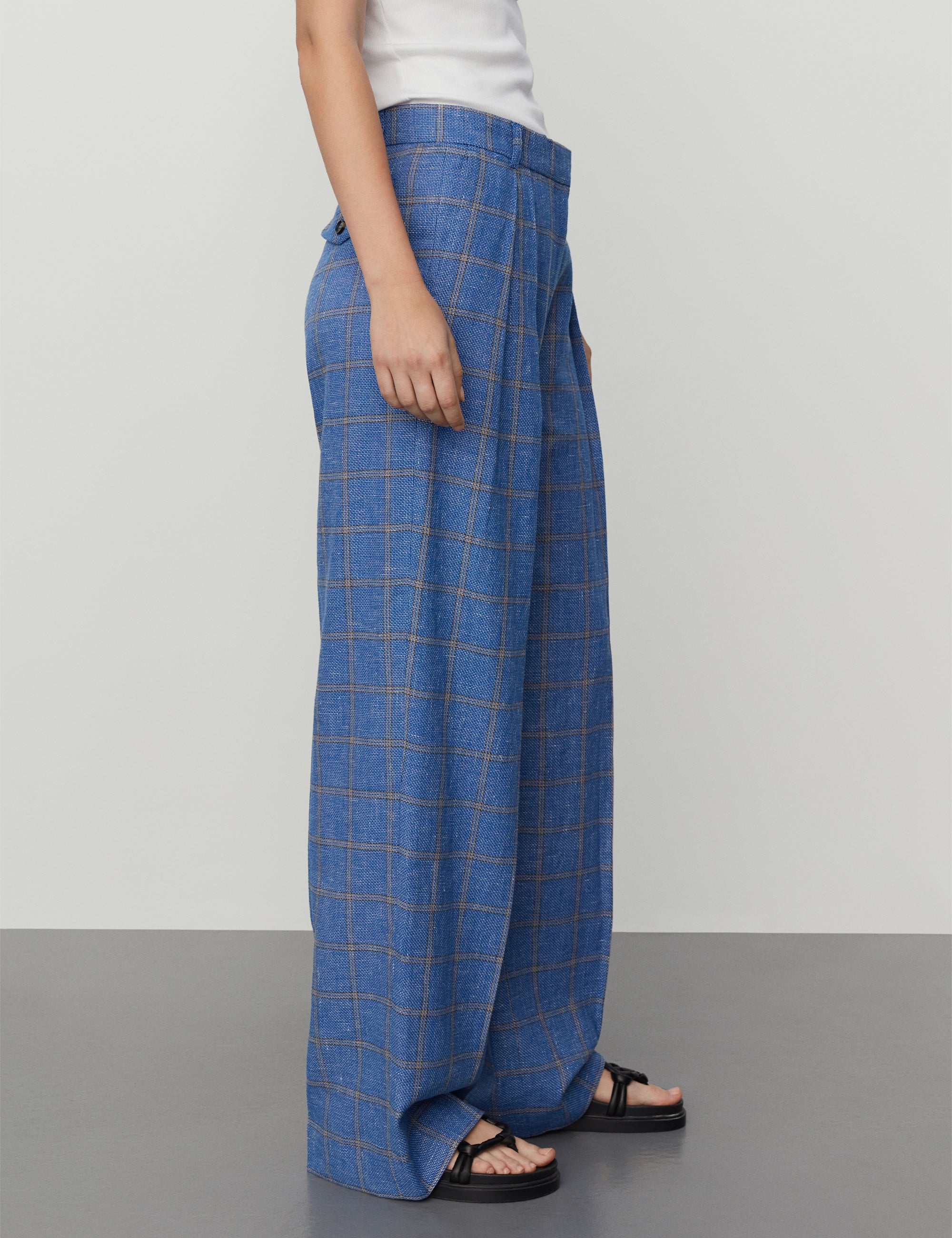 DAY Birger ét Mikkelsen Enzo - Summertime Check Pants 194045 LAPIS BLUE