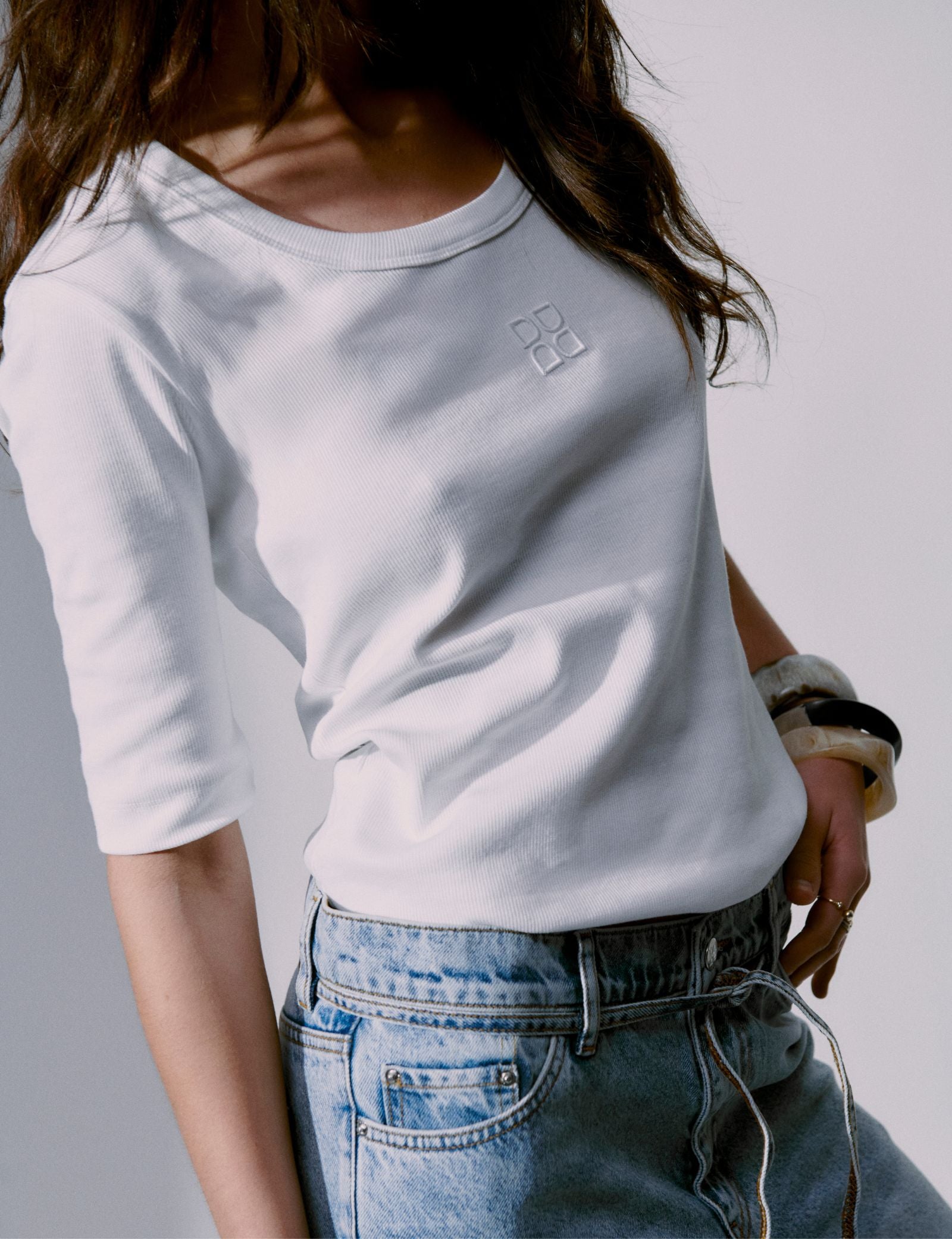 DAY Birger ét Mikkelsen Fine - Classic Rib Tops & T-Shirts 110601 Bright White