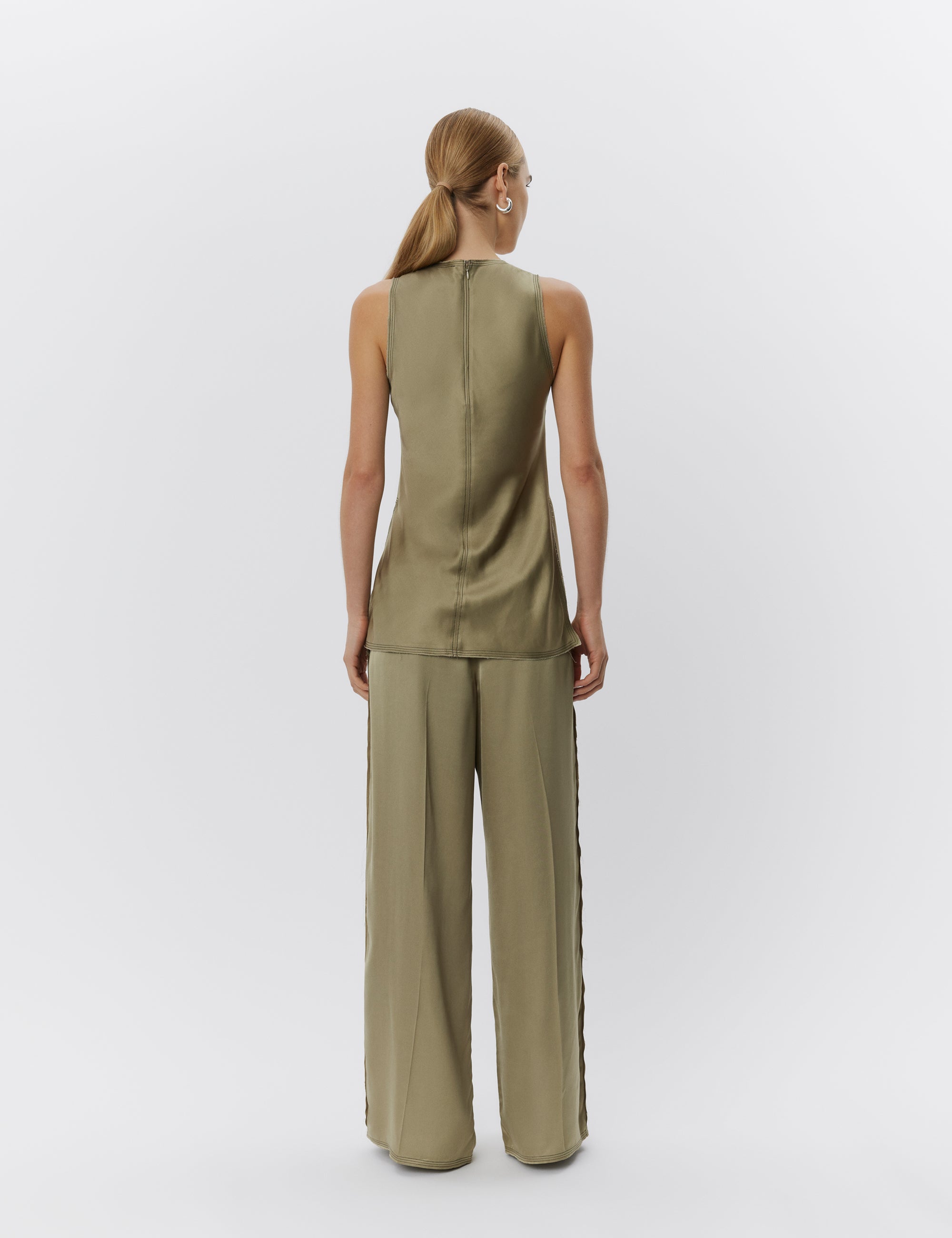 DAY Birger ét Mikkelsen Fisher - Fluid Viscose Pants 500147 SAGE KHAKI