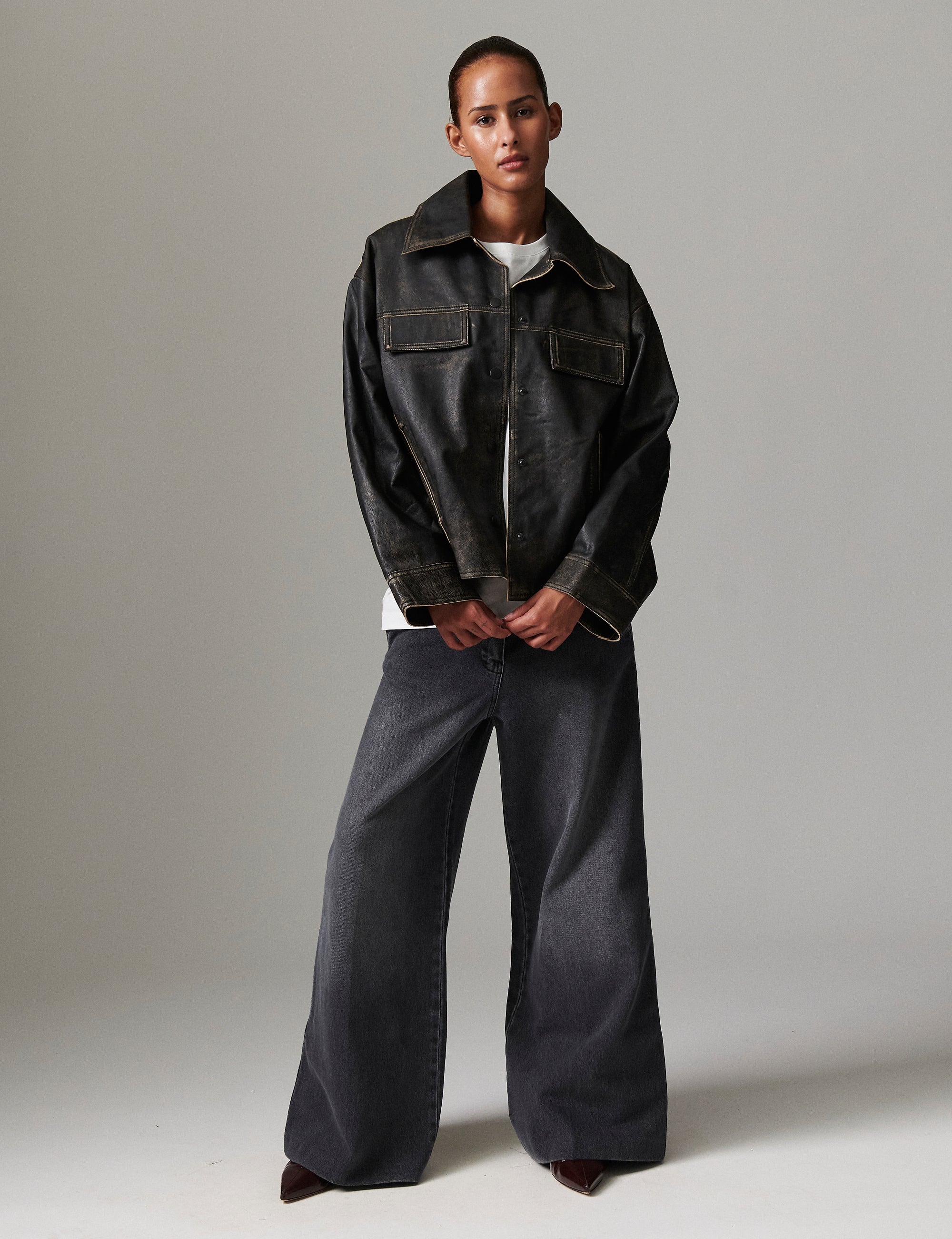 DAY Birger ét Mikkelsen Florian - Distressed Leather Coats & Jackets 190303 BLACK