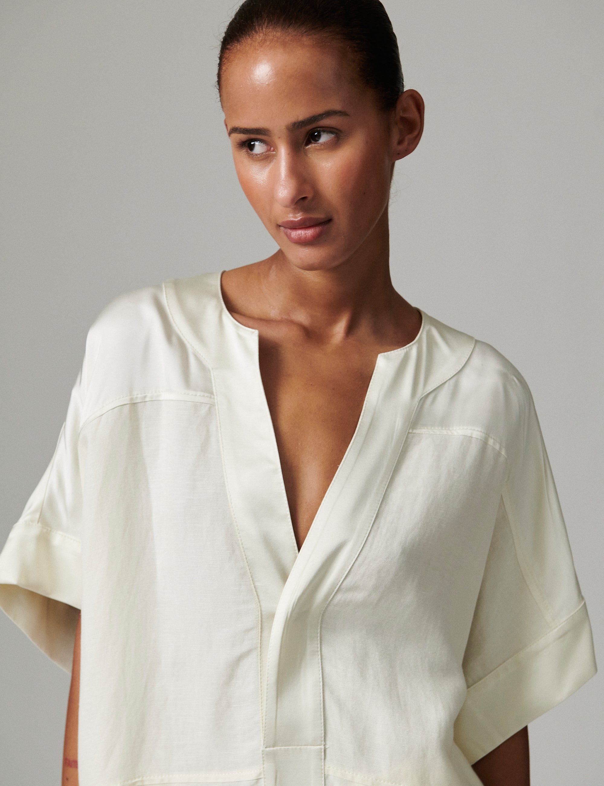 DAY Birger ét Mikkelsen Garson - Contrast Linen Dress 110605 JET STREAM