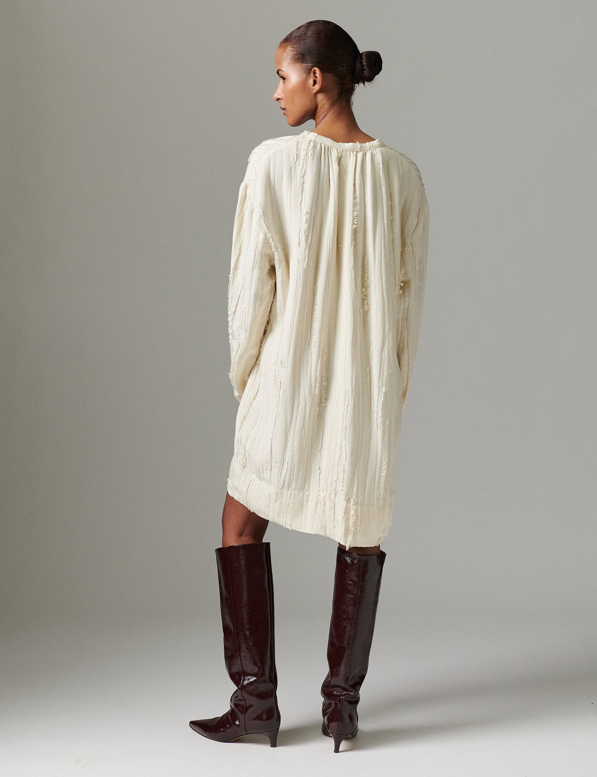 DAY Birger ét Mikkelsen Glover - Structured fringes Dress 120110 PISTACHIO SHELL.