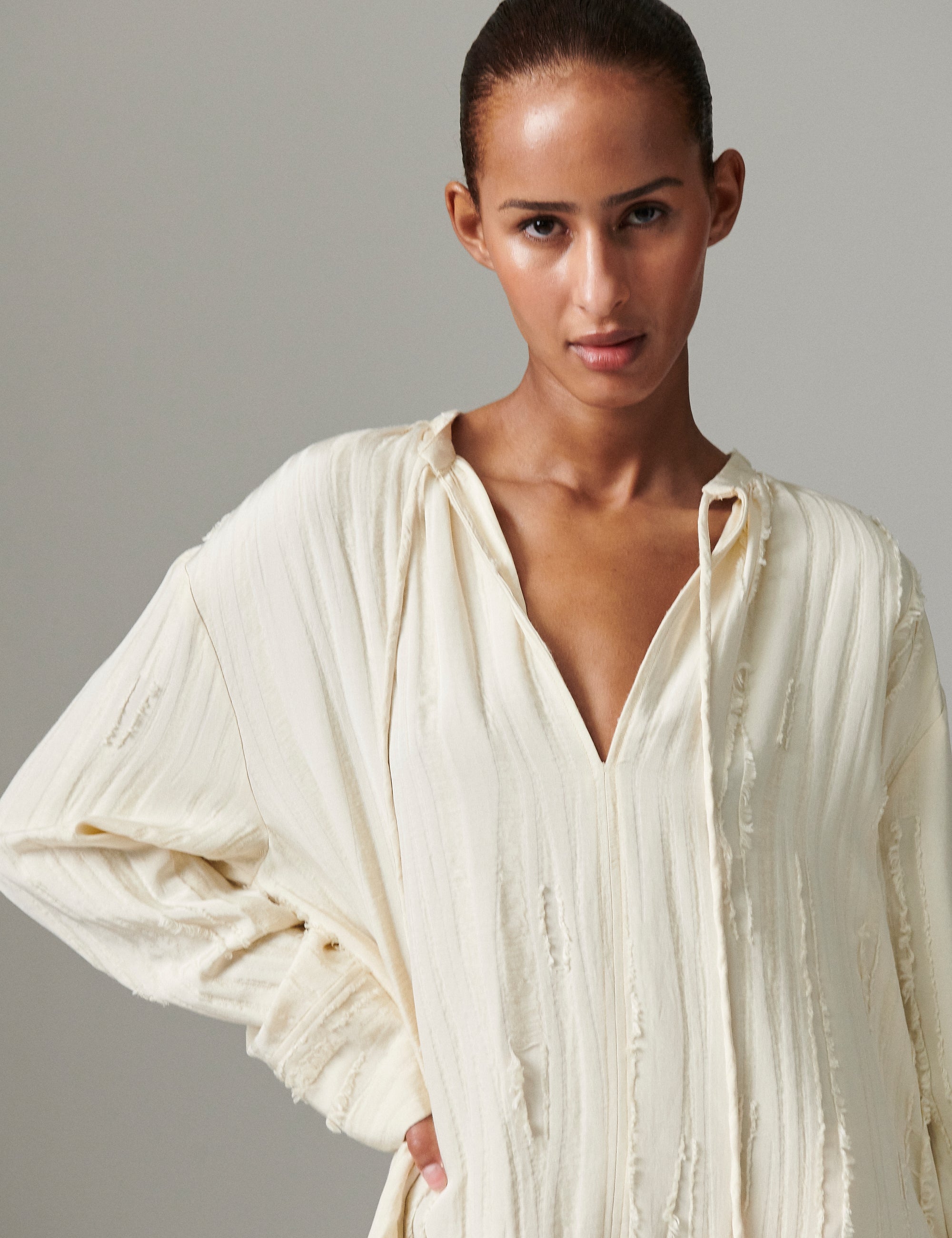 DAY Birger ét Mikkelsen Glover - Structured fringes Dress 120110 PISTACHIO SHELL.