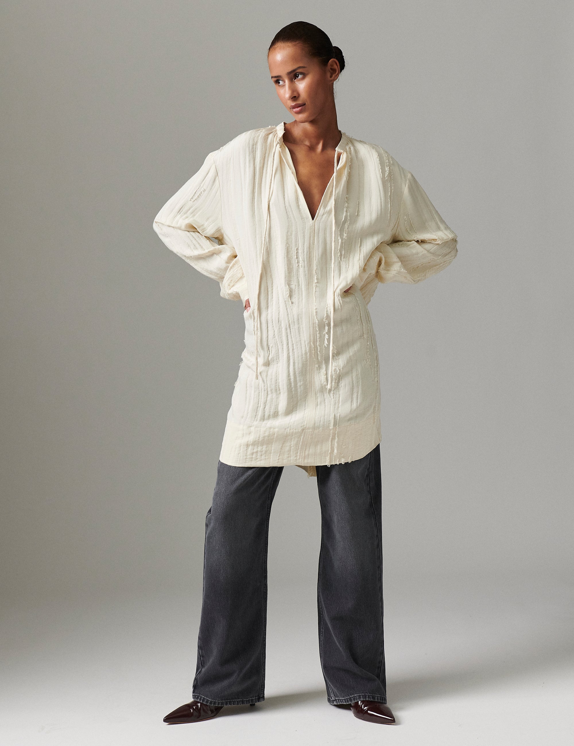 DAY Birger ét Mikkelsen Glover - Structured fringes Dress 120110 PISTACHIO SHELL.