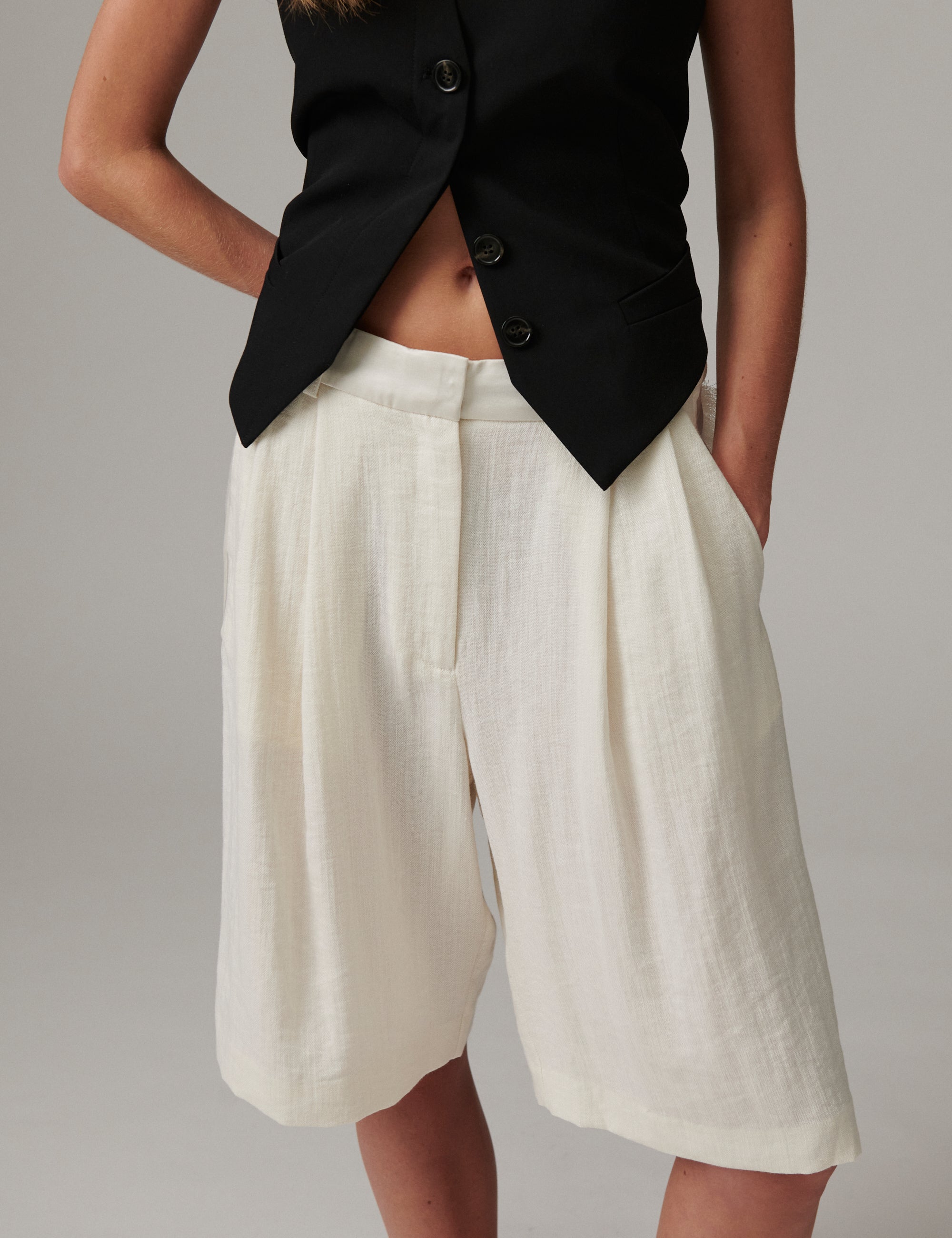DAY Birger ét Mikkelsen Gordon - Contrast Linen - Shorts Shorts 110605 Jet Stream