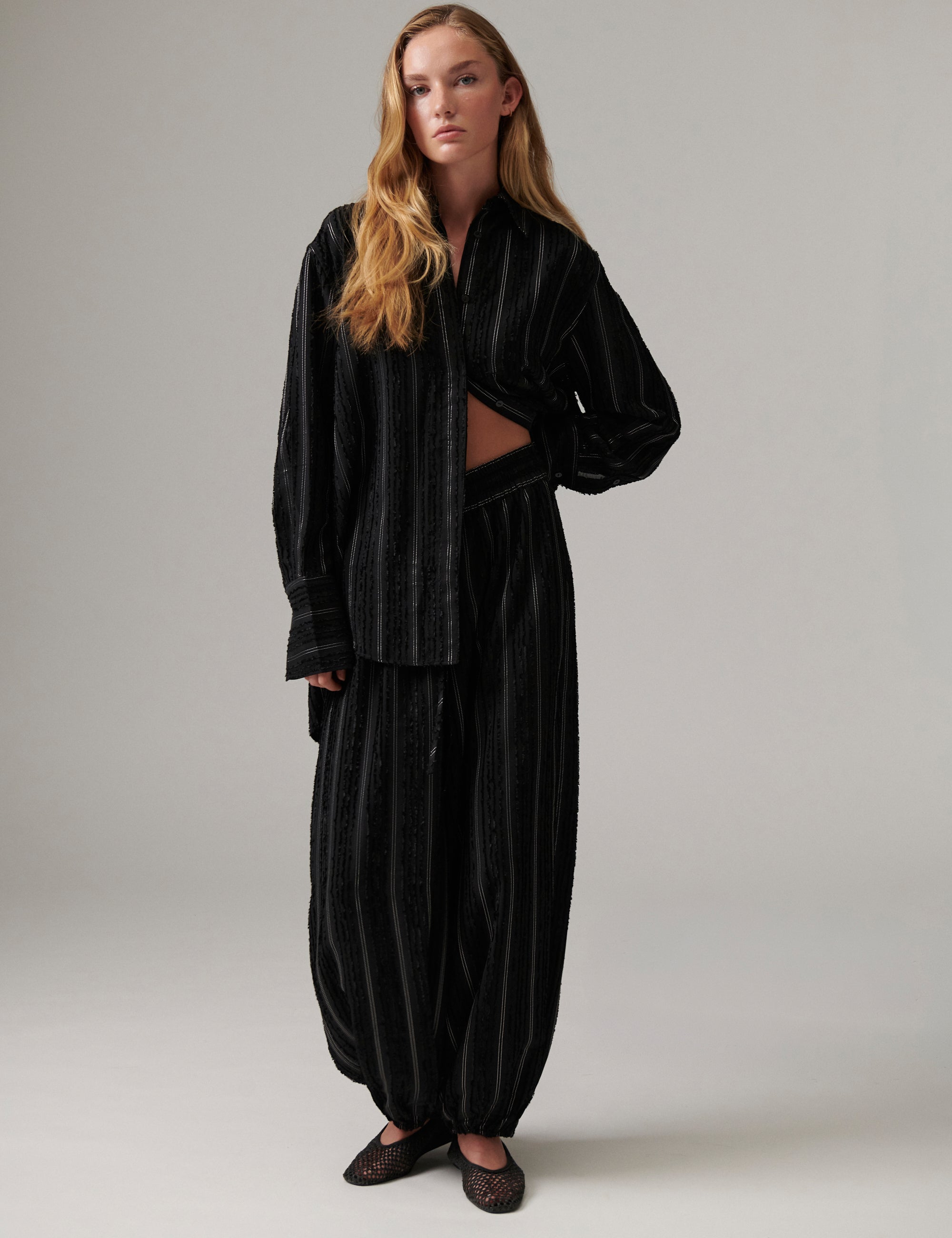 DAY Birger ét Mikkelsen Harsha - Raw Stripes - Pants Pants 12000 Black