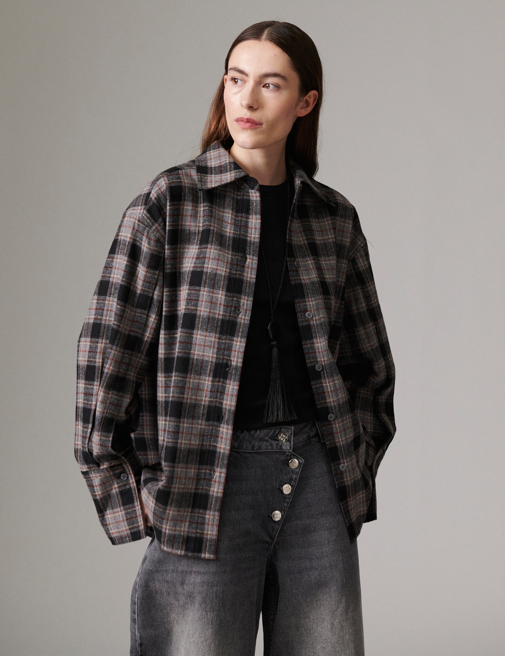 DAY Birger ét Mikkelsen Henri - Flannel Luxe - Shirt Shirt 500006 Medium Grey Melange