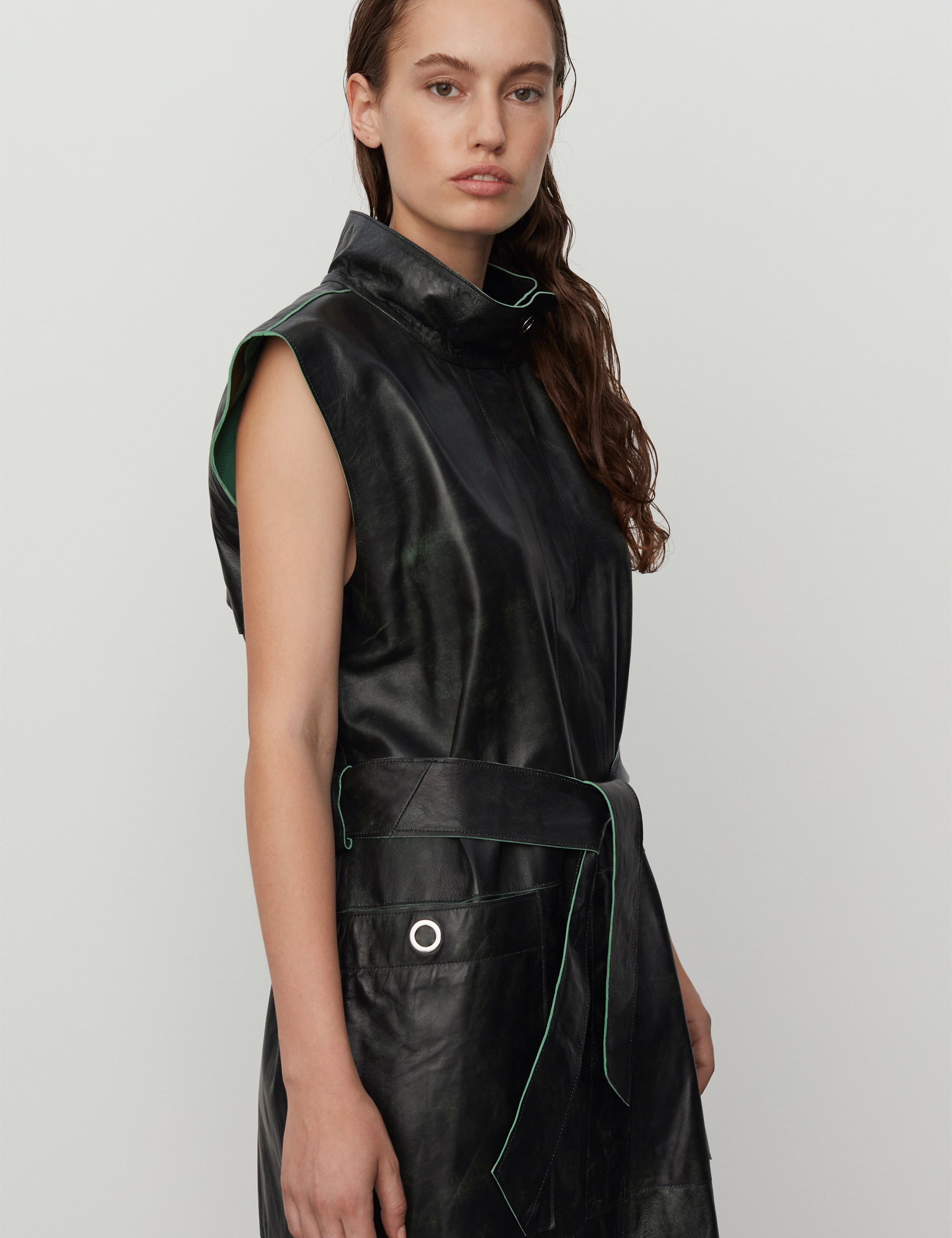 DAY Birger ét Mikkelsen Keith - Leather Contemporary Waistcoat 190303 Black