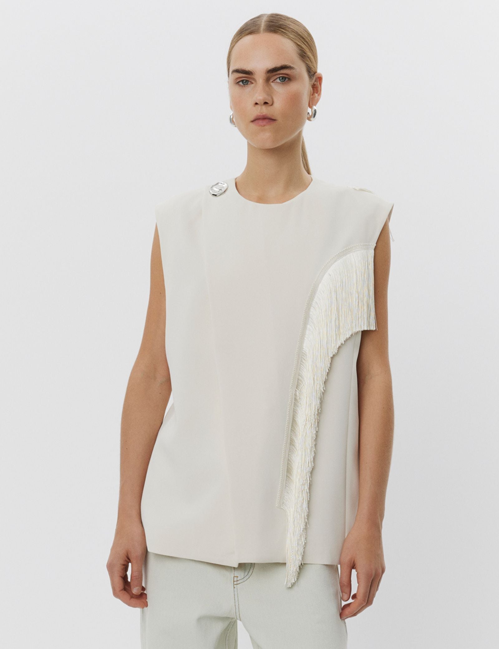 DAY Birger ét Mikkelsen Levy - Classic Gabardine Waistcoat 01002 Ivory Shade