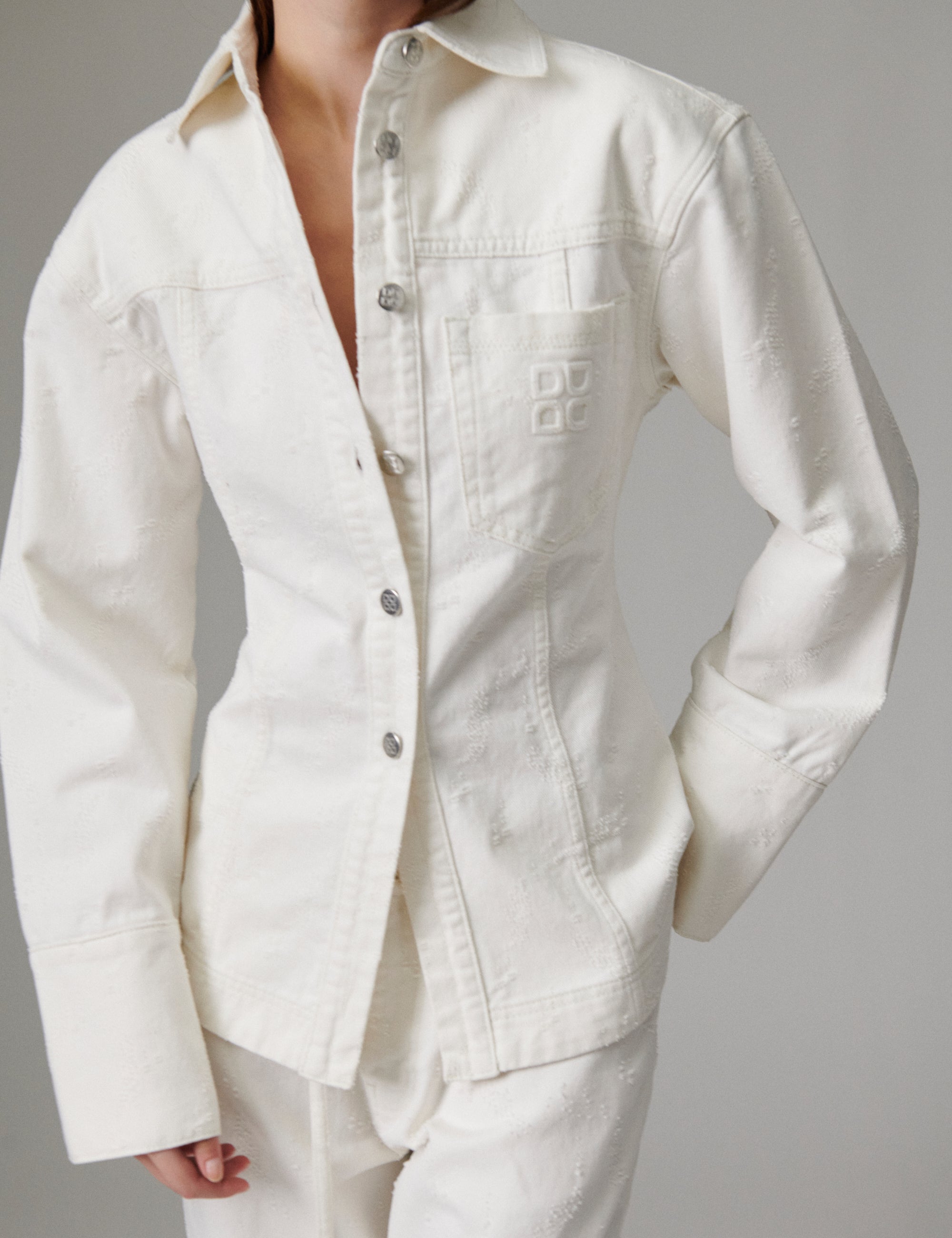 DAY Birger ét Mikkelsen Liesl - Distressed Canvas - Shirt Shirt 110605 Jet Stream