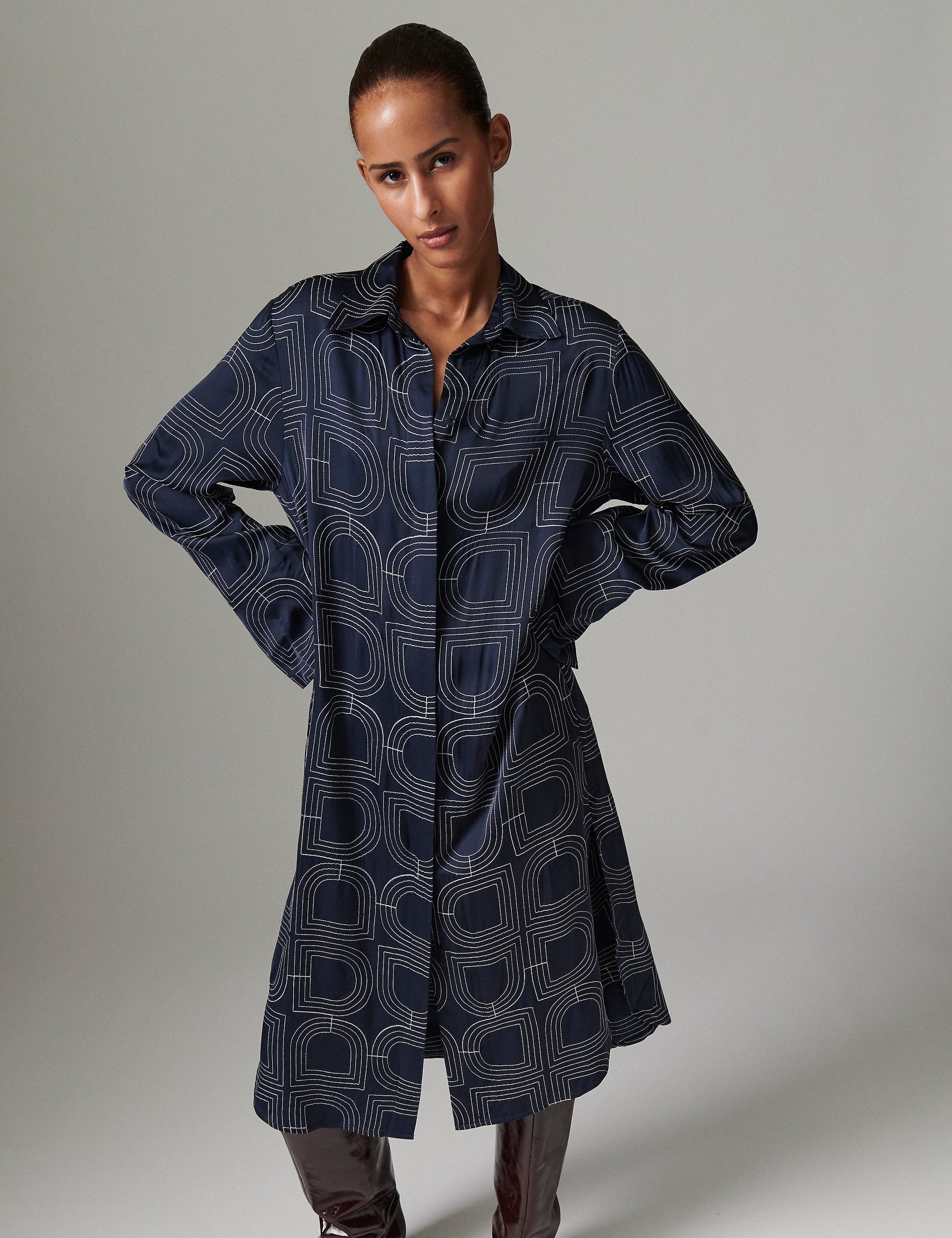 DAY Birger ét Mikkelsen Lissy - Fluid Viscose Stitch Dress 194020 DARK SAPPHIRE.
