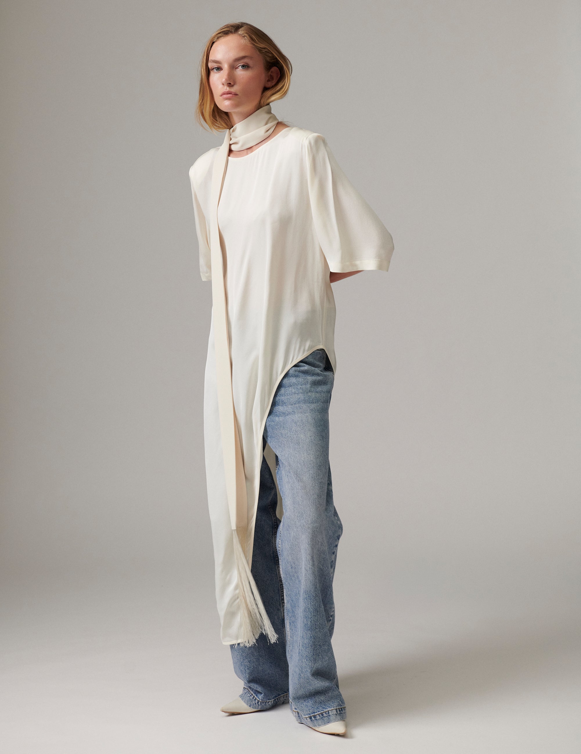 DAY Birger ét Mikkelsen Lolly - Matte Crepe - Blouse Blouse 110605 Jet Stream