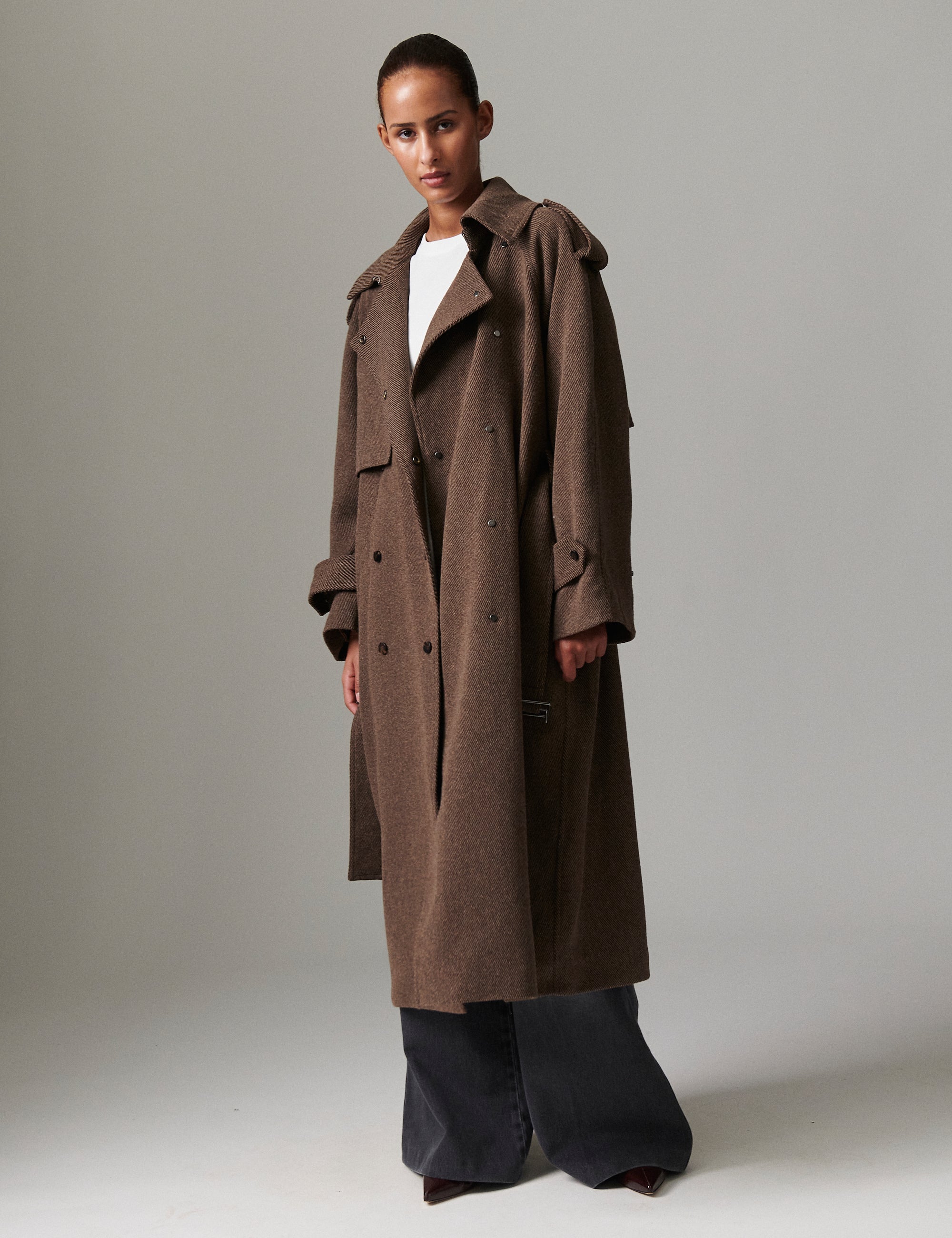 DAY Birger ét Mikkelsen Lynn - Heavy Wool Twill Coats & Jackets 190809. CHOCOLATE CHIP