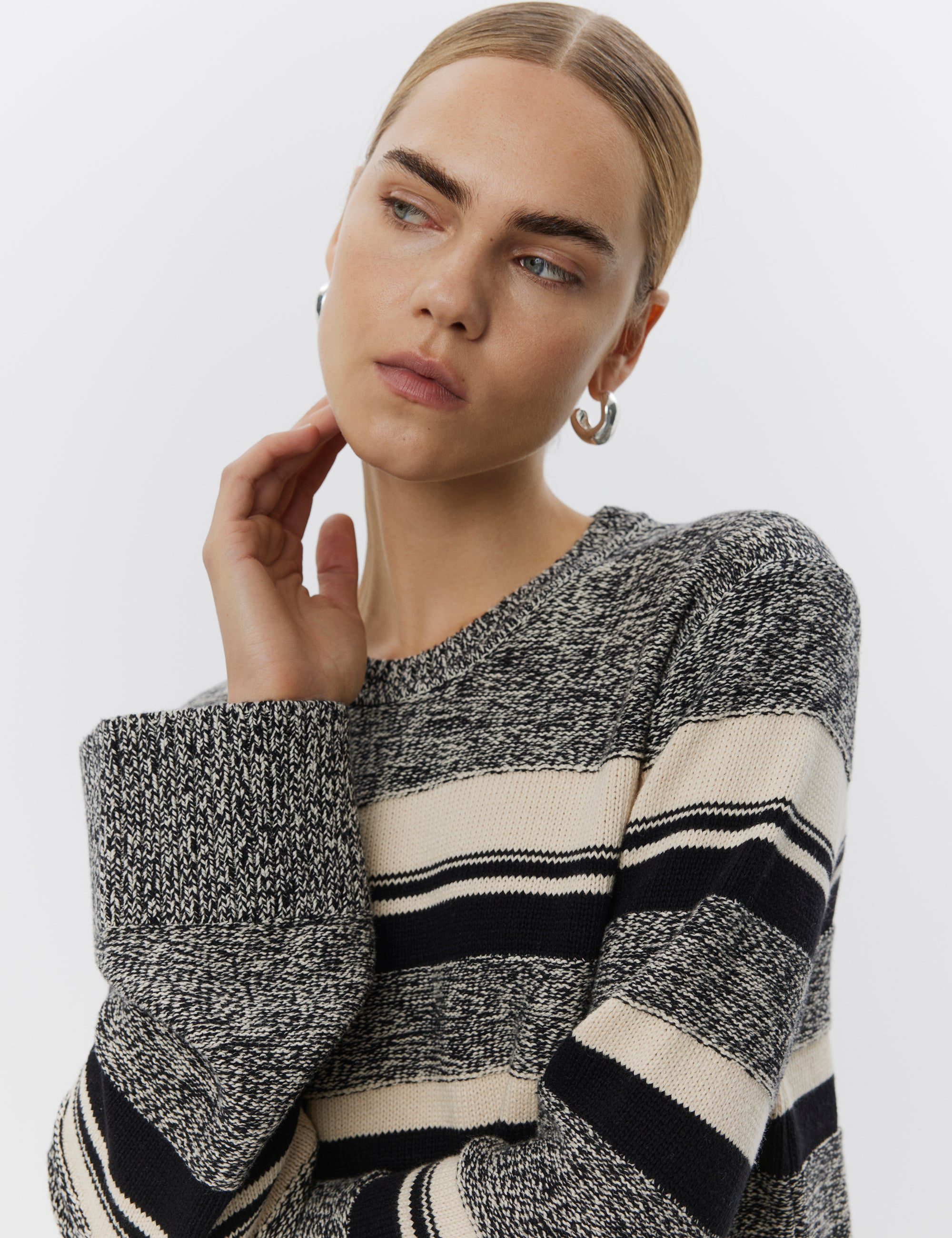 DAY Birger ét Mikkelsen Lynne - Mercerized Cotton Pullover 500015 BLACK MIX