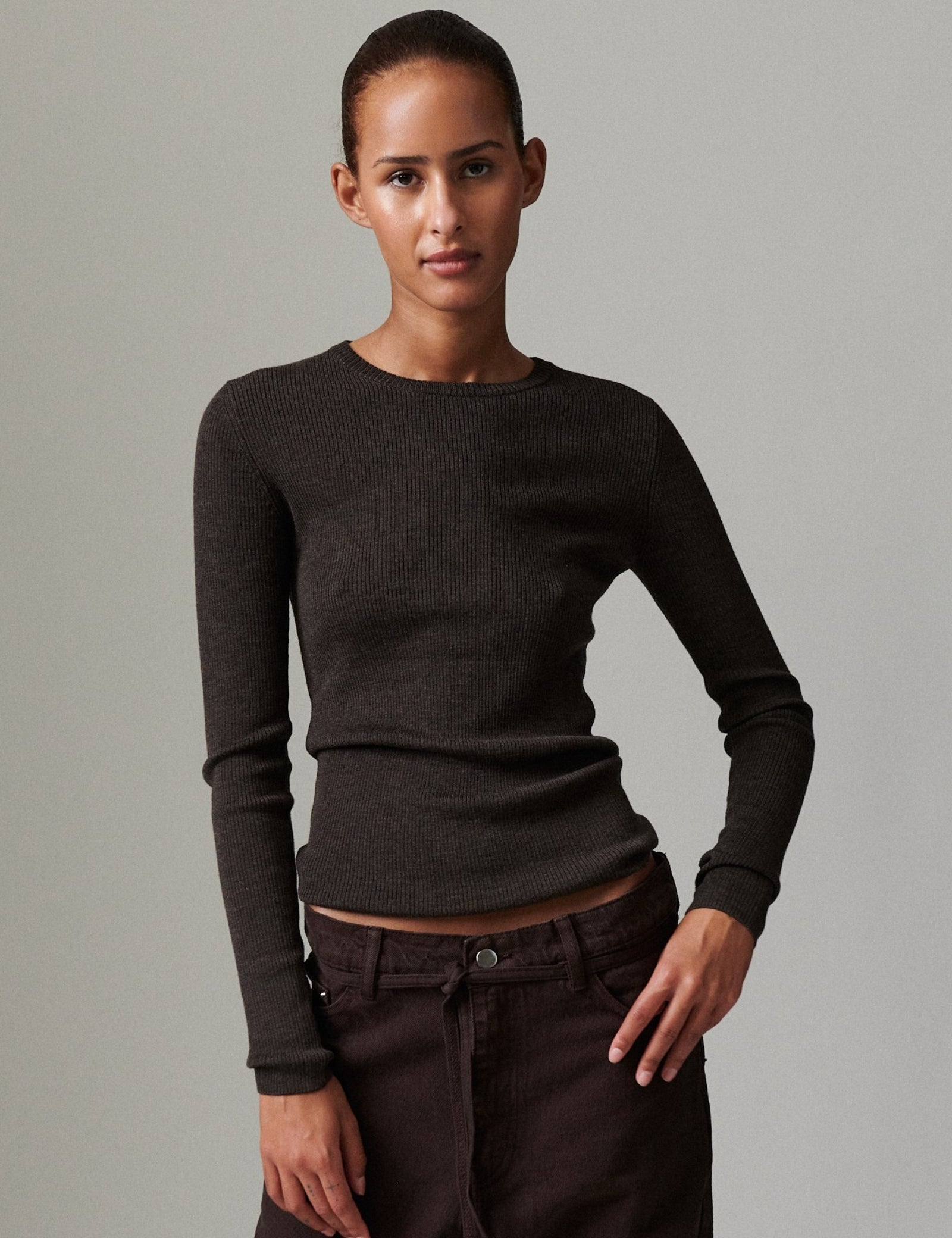 DAY Birger ét Mikkelsen Mariana - Daily Elements Tops & T-Shirts 500180 Expresso Melange