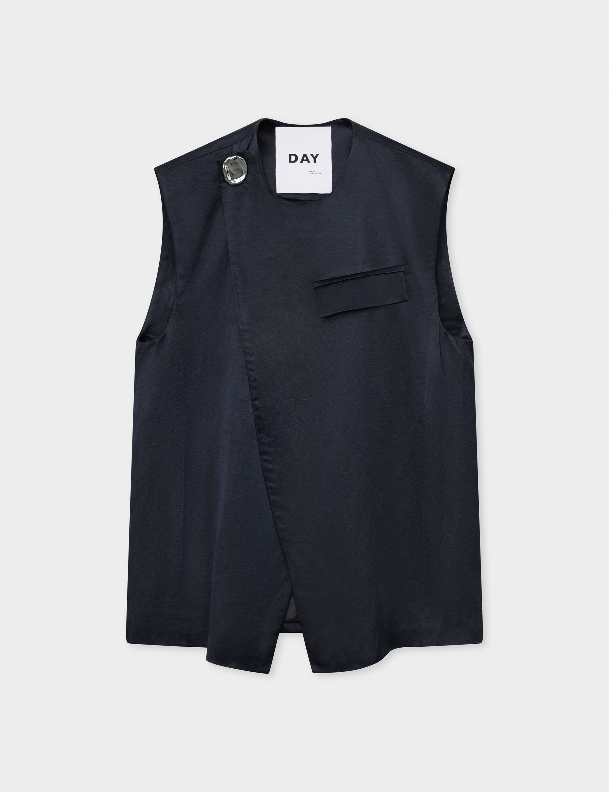 DAY Birger ét Mikkelsen Marlin - High Shine Blend Waistcoat 190303 BLACK