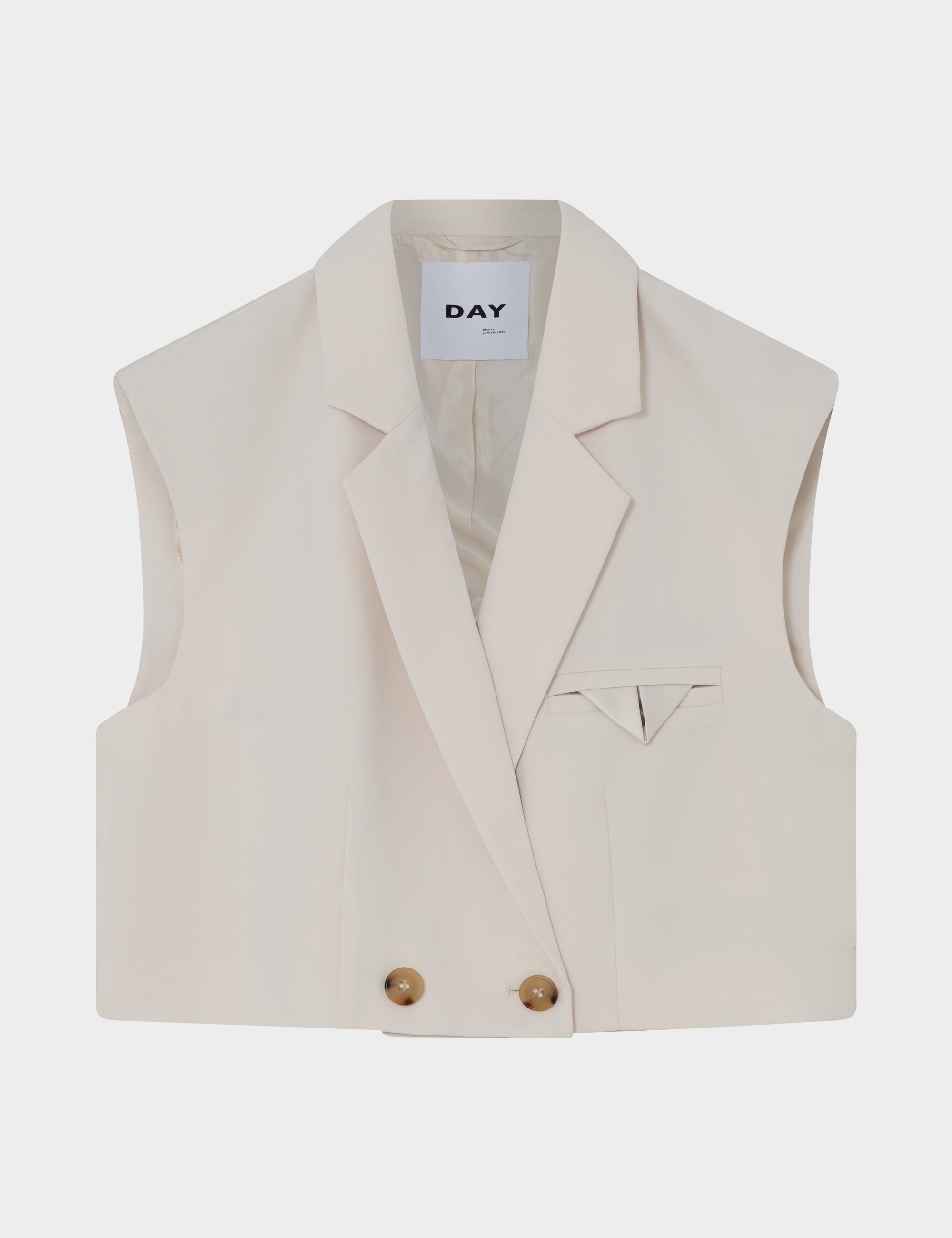 DAY Birger ét Mikkelsen Marnie - Classic Gabardine Waistcoat 01002 Ivory Shade