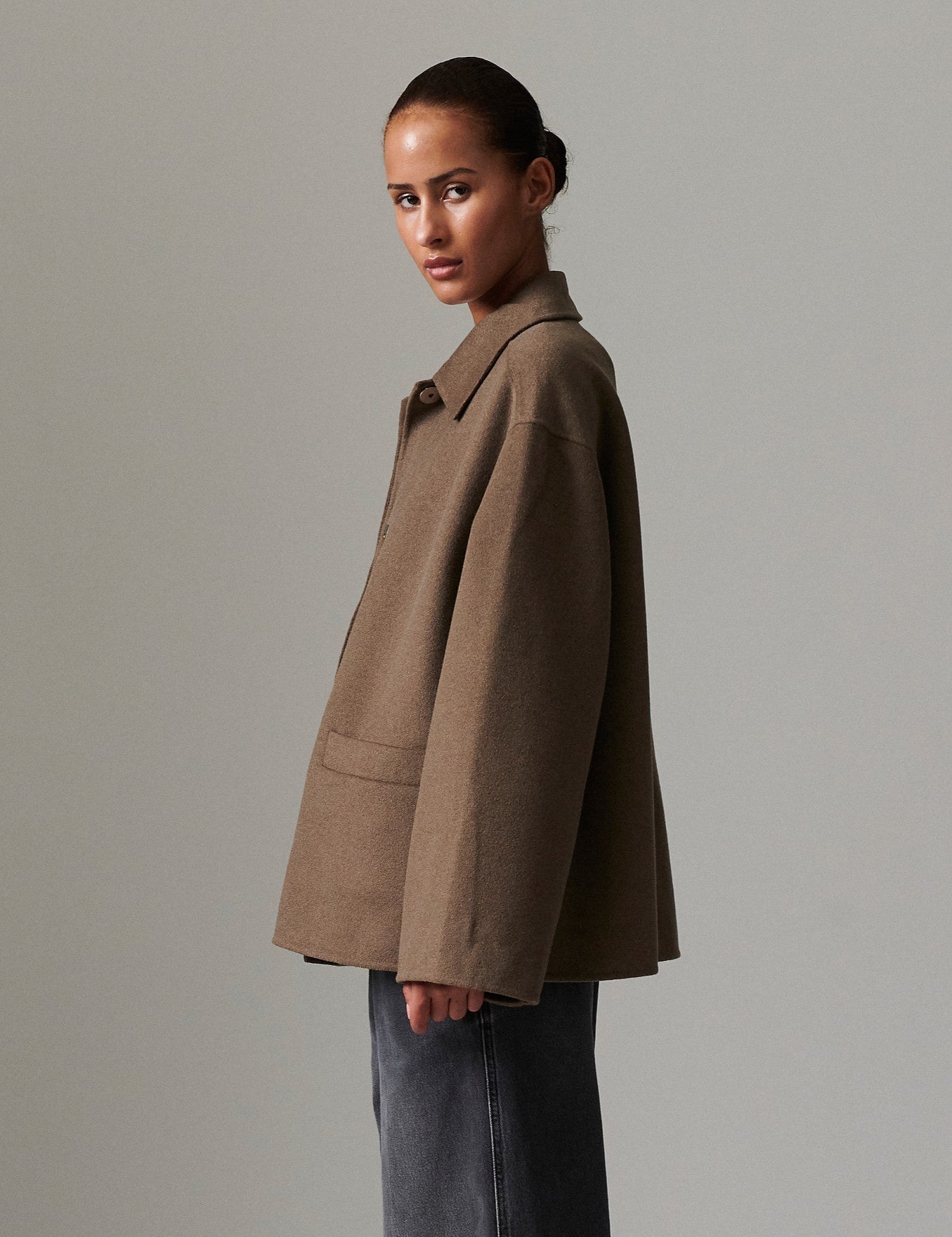 DAY Birger ét Mikkelsen Matteo - Double faced Wool Coats & Jackets 190809. CHOCOLATE CHIP