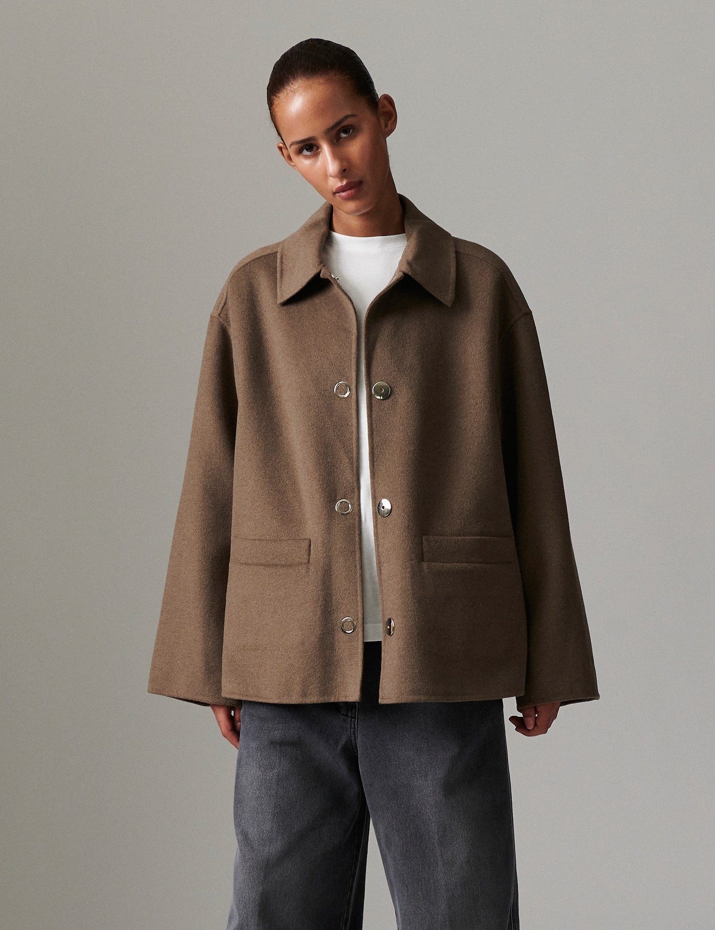DAY Birger ét Mikkelsen Matteo - Double faced Wool Coats & Jackets 190809. CHOCOLATE CHIP
