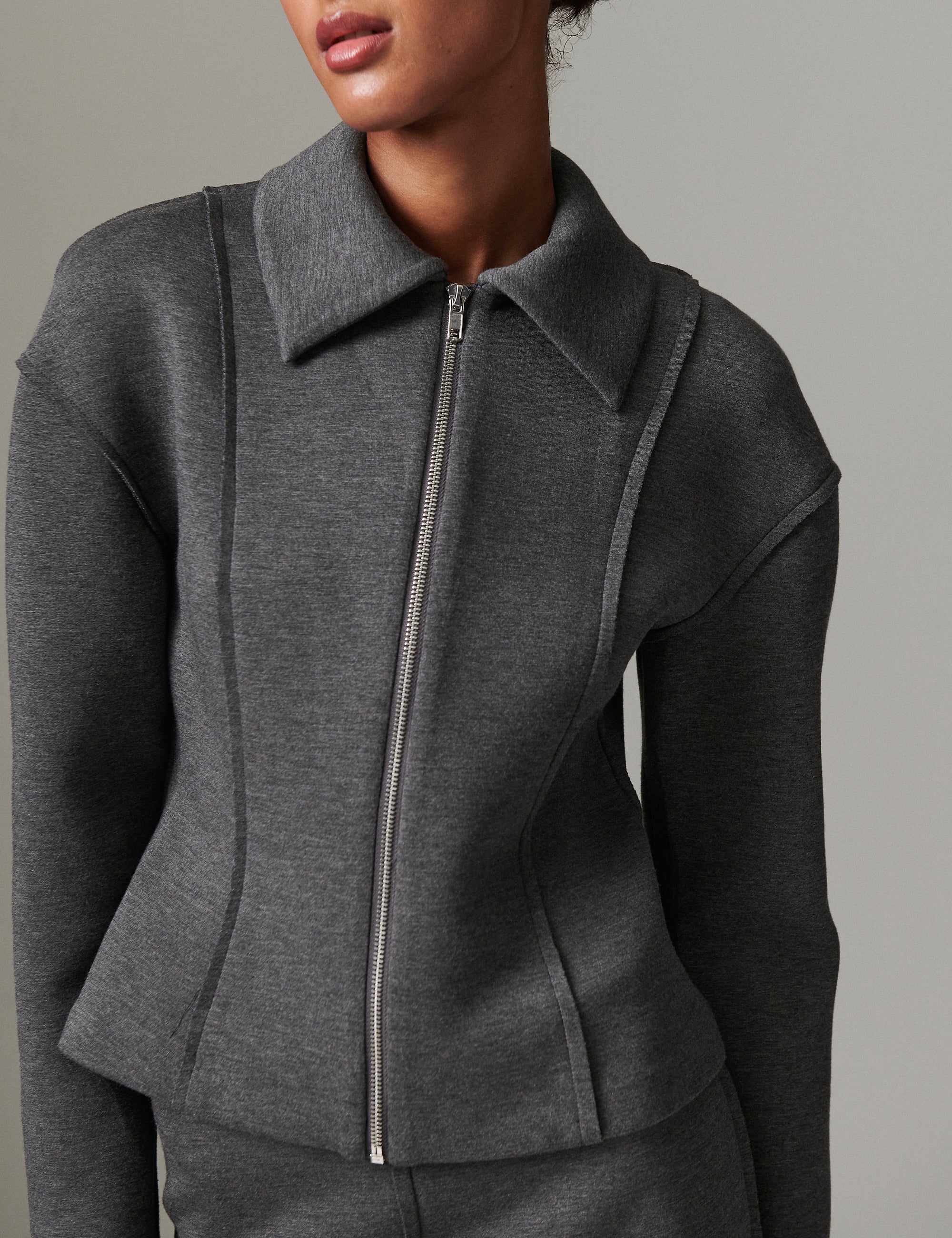 DAY Birger ét Mikkelsen Morena - Scuba Cardigan 500006 MEDIUM GREY MELANGE