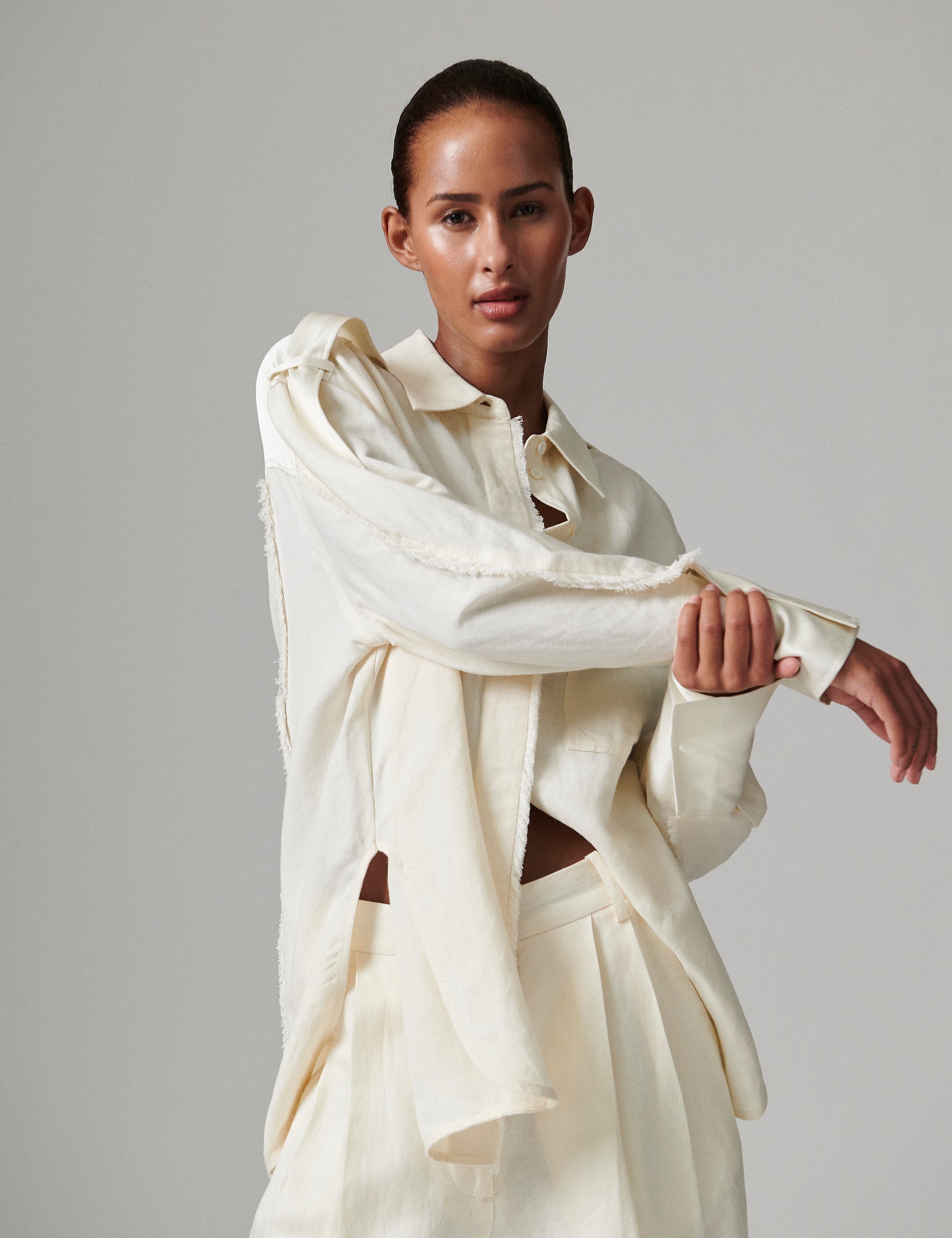 DAY Birger ét Mikkelsen Norma - Contrast Linen Shirts & Blouses 110605 JET STREAM