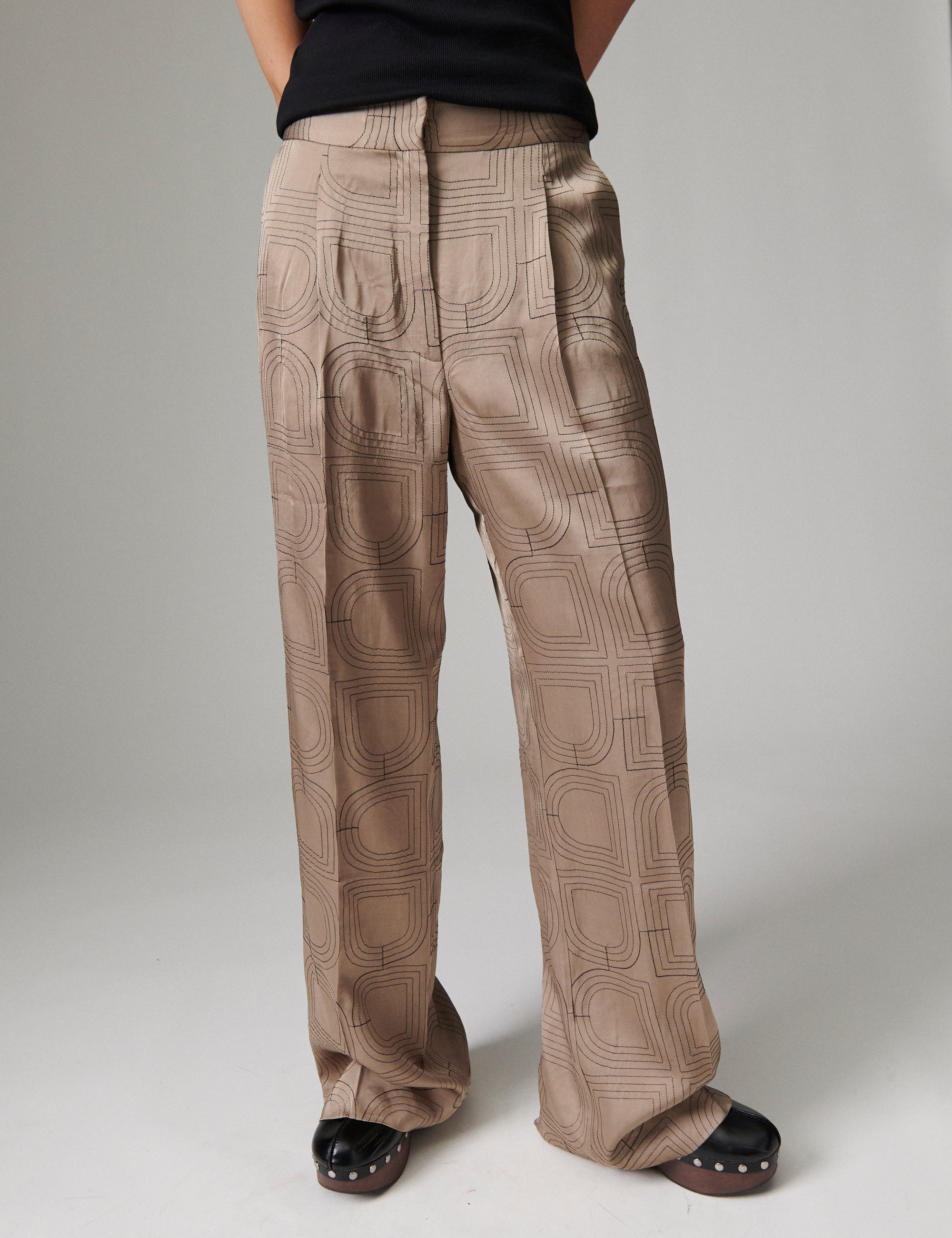 DAY Birger ét Mikkelsen Phoebe - Fluid Viscose Stitch Pants 181112 Walnut