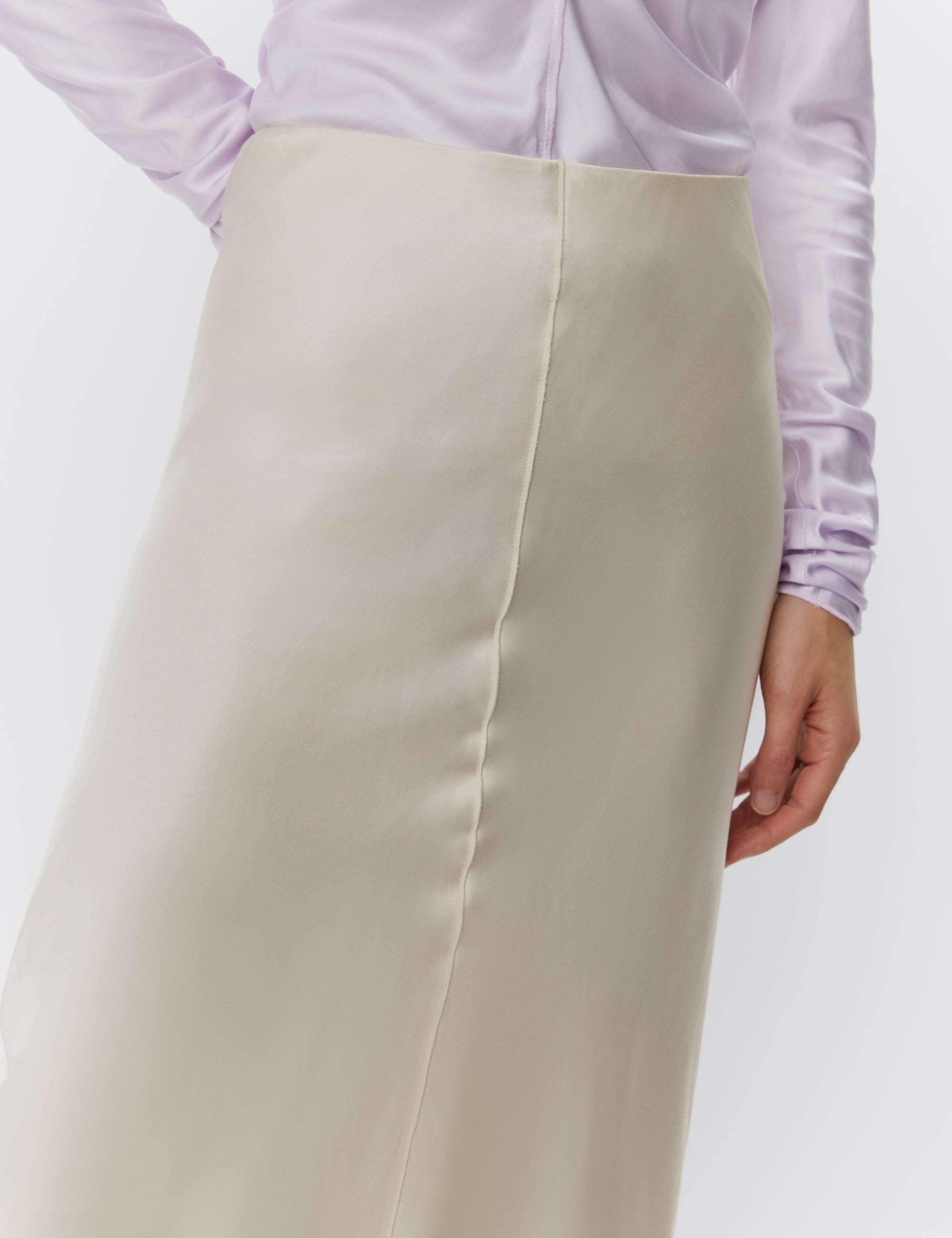 DAY Birger ét Mikkelsen Pine - Viscose Sateen Stretch Skirt 120110 PISTACHIO SHELL.