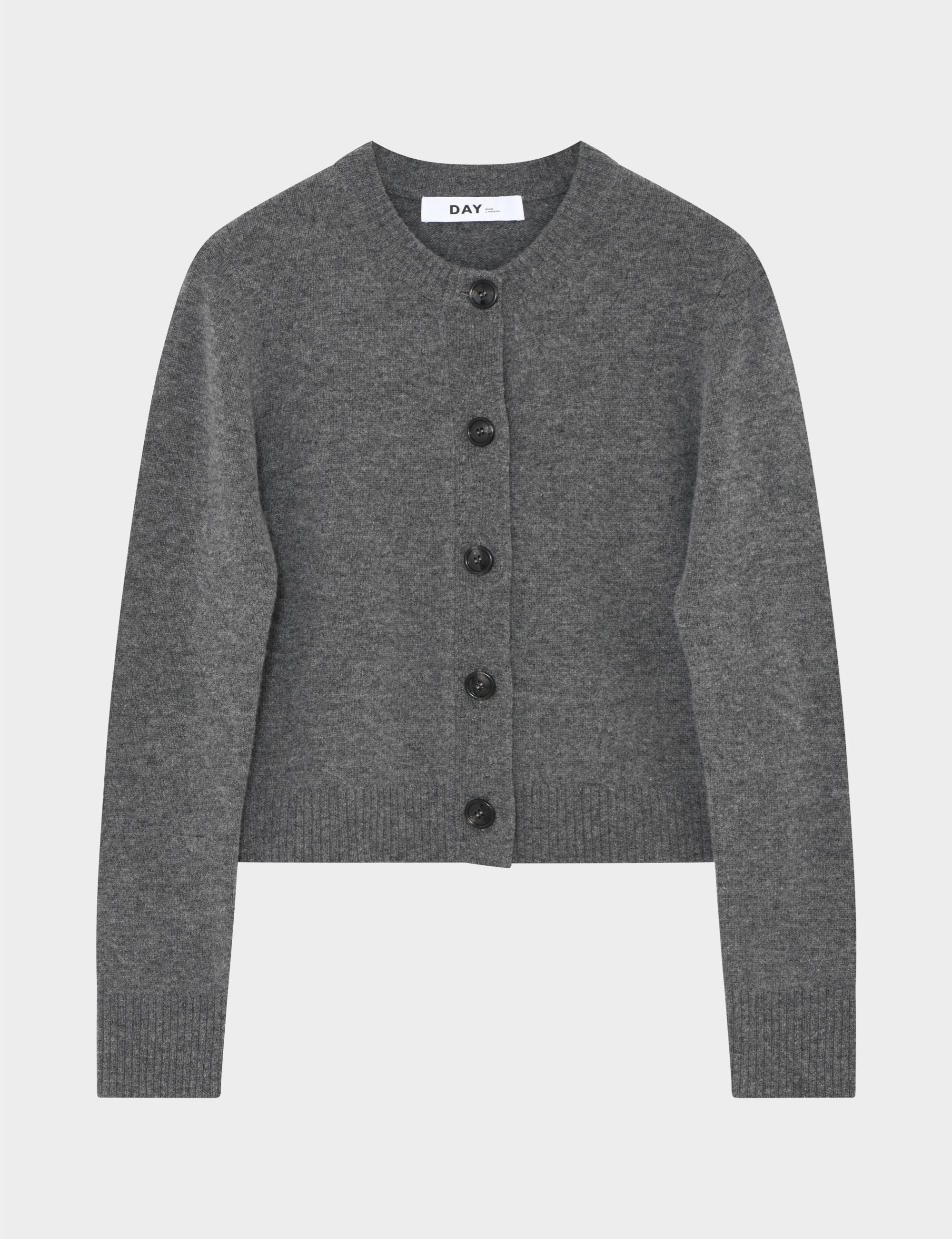 DAY Birger ét Mikkelsen Riot - Medium Soft Wool Cardigan 500006 MEDIUM GREY MELANGE