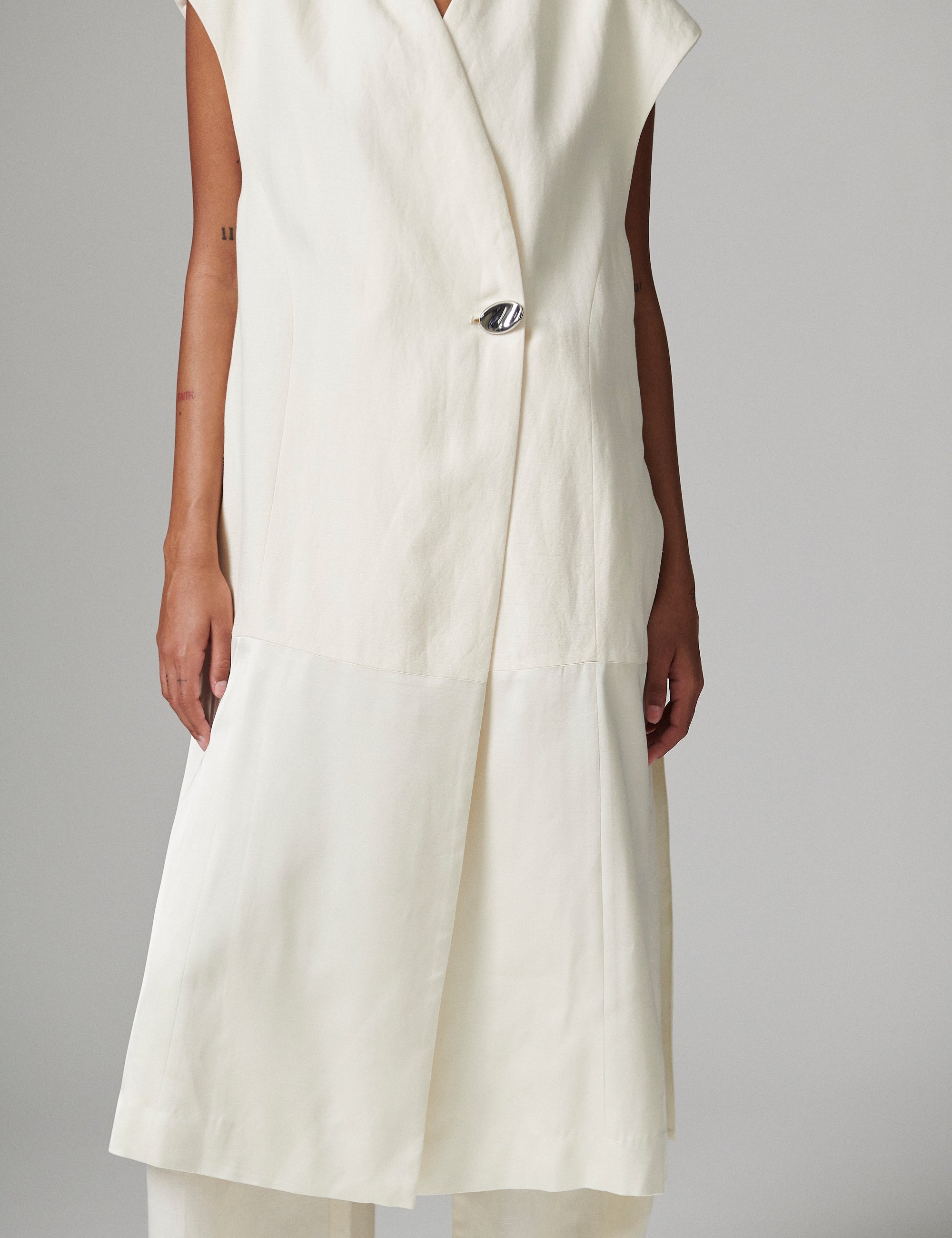 DAY Birger ét Mikkelsen Rorina - Contrast Linen Waistcoat 110605 Jet Stream