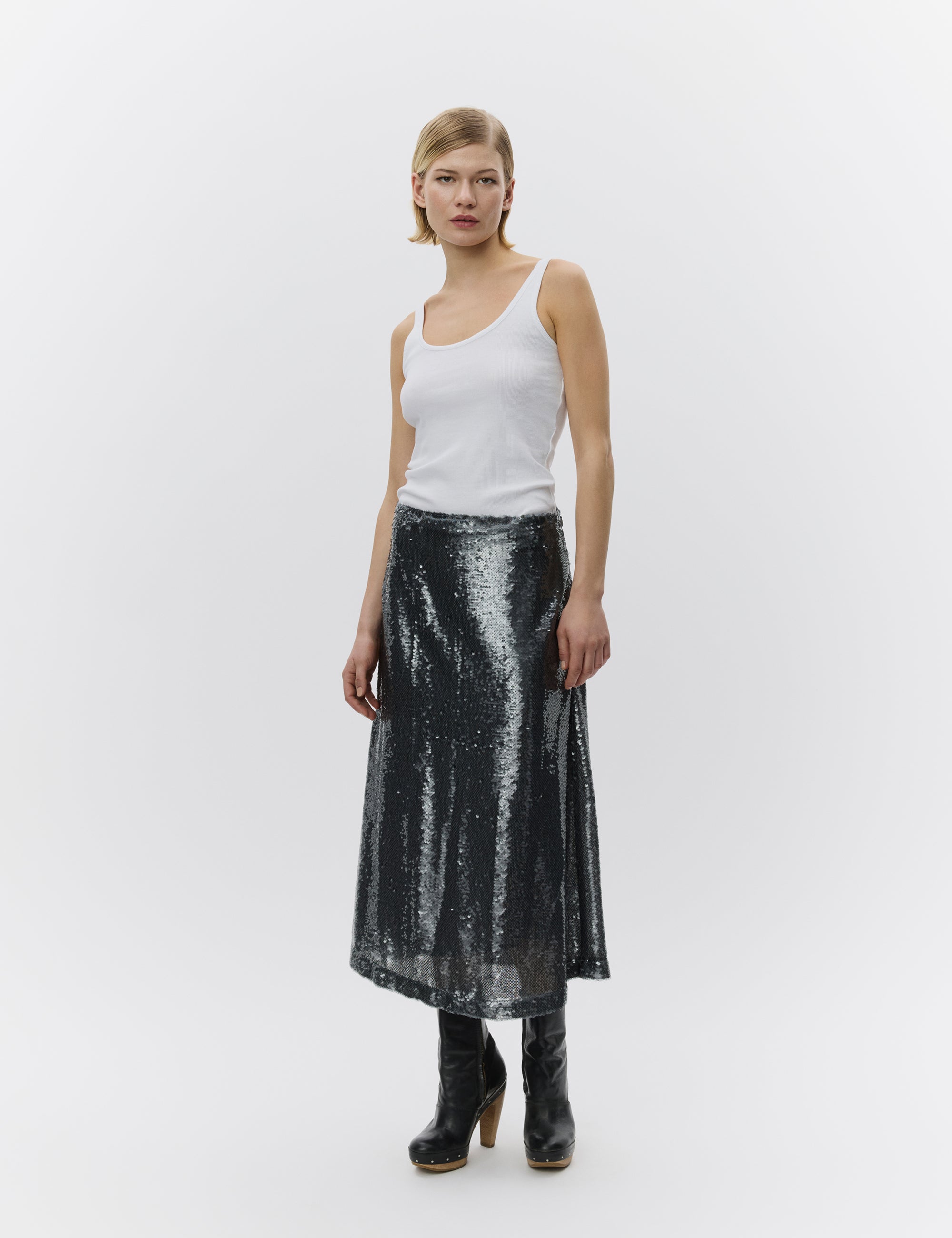 DAY Birger ét Mikkelsen Sarit - Sequins Skirt 500091 SILVER MIX