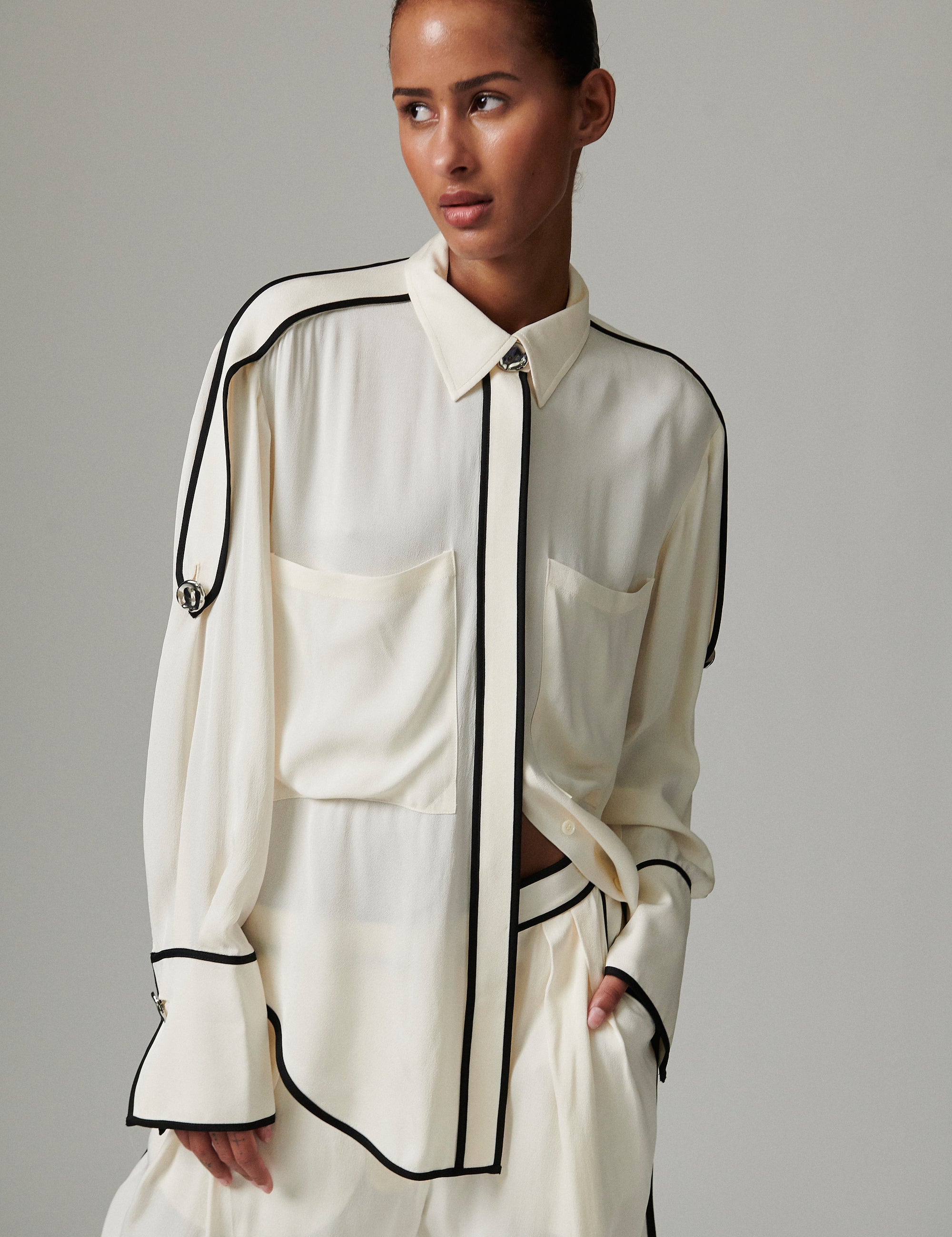 DAY Birger ét Mikkelsen Stello - Matte Crepe Shirts & Blouses 110605 JET STREAM