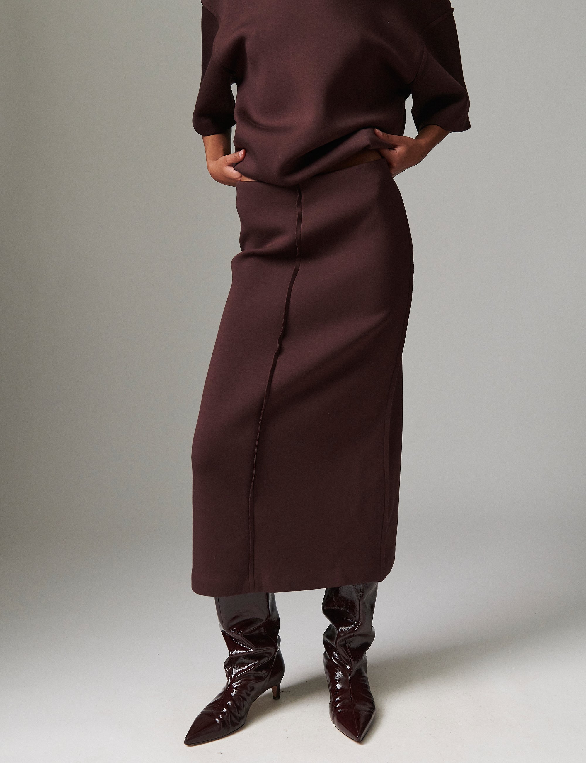 DAY Birger ét Mikkelsen Suzie - Scuba Skirt 191110 CHOCOLATE PLUM