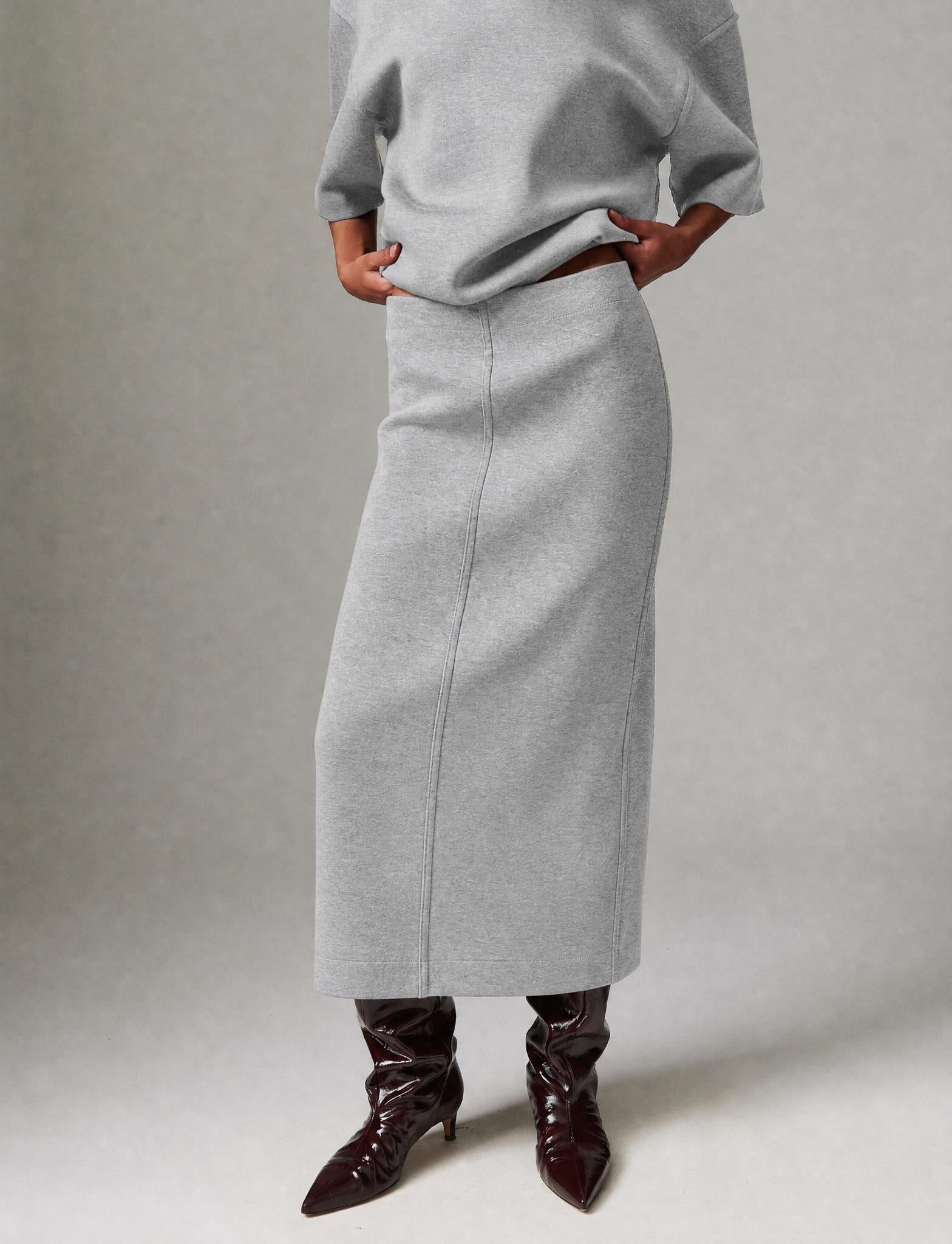 DAY Birger ét Mikkelsen Suzie - Scuba - Skirt Skirt 500036 Light Grey Melange