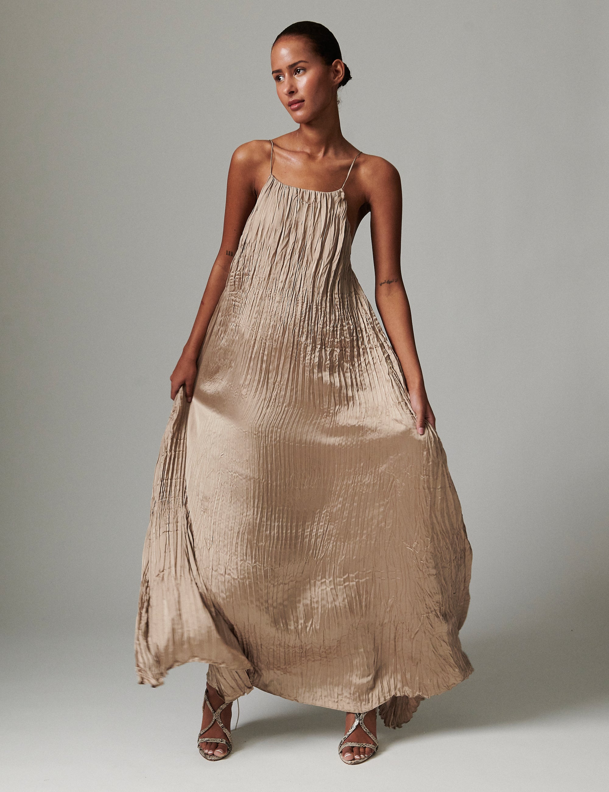 DAY Birger ét Mikkelsen Tyrice - Crinkled Surface Dress 161407 COBBLESTONE