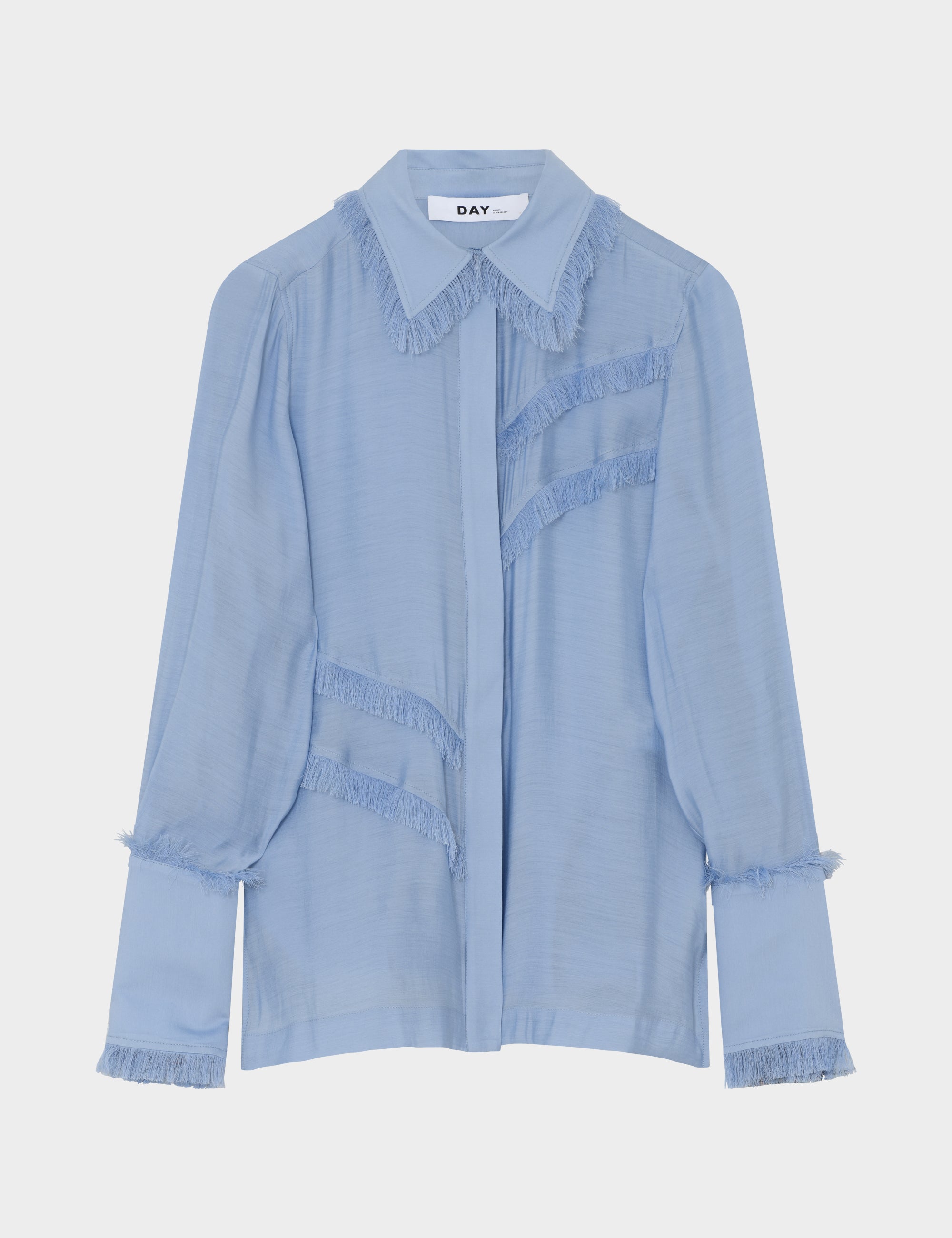 DAY Birger ét Mikkelsen Wio- Sheer Fringes Shirts & Blouses 163922 BRUNNERA BLUE