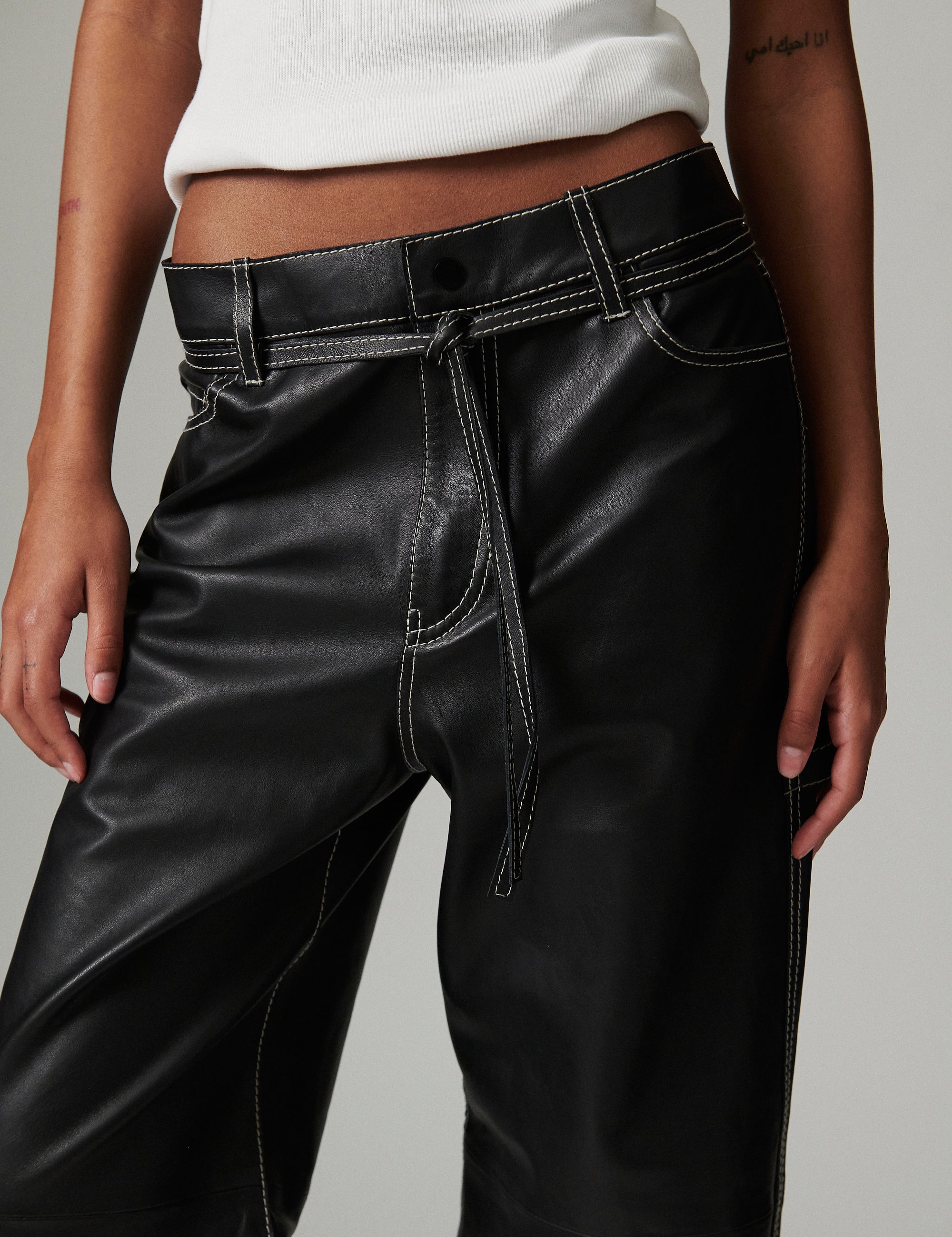 DAY Birger ét Mikkelsen Yanna - Soft Lamb Leather Pants 190303 BLACK