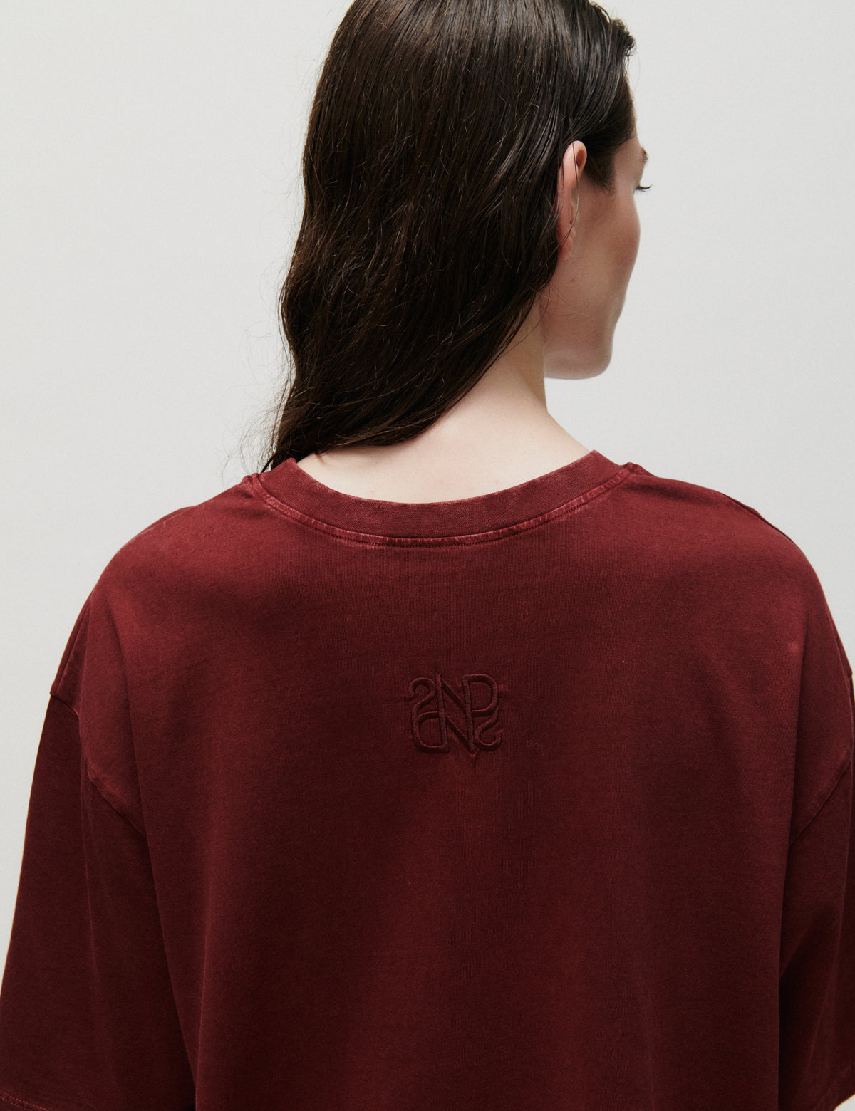 2NDDAY 2NDArale - Overwashed Jersey T-shirt 191526 Windsor Wine