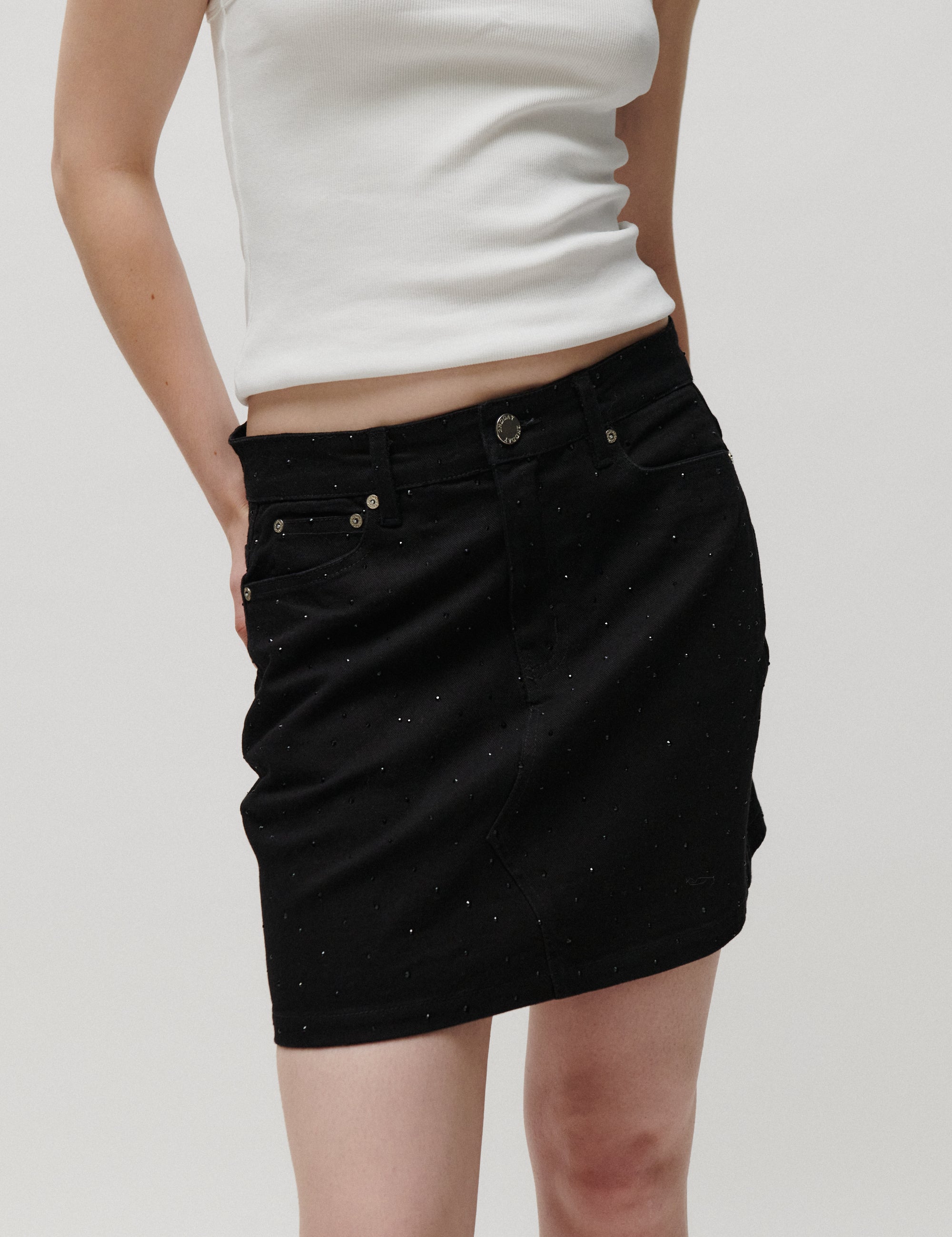 2NDDAY 2NDLollie - Crystal Denim - Skirt Skirt D002 Black Denim