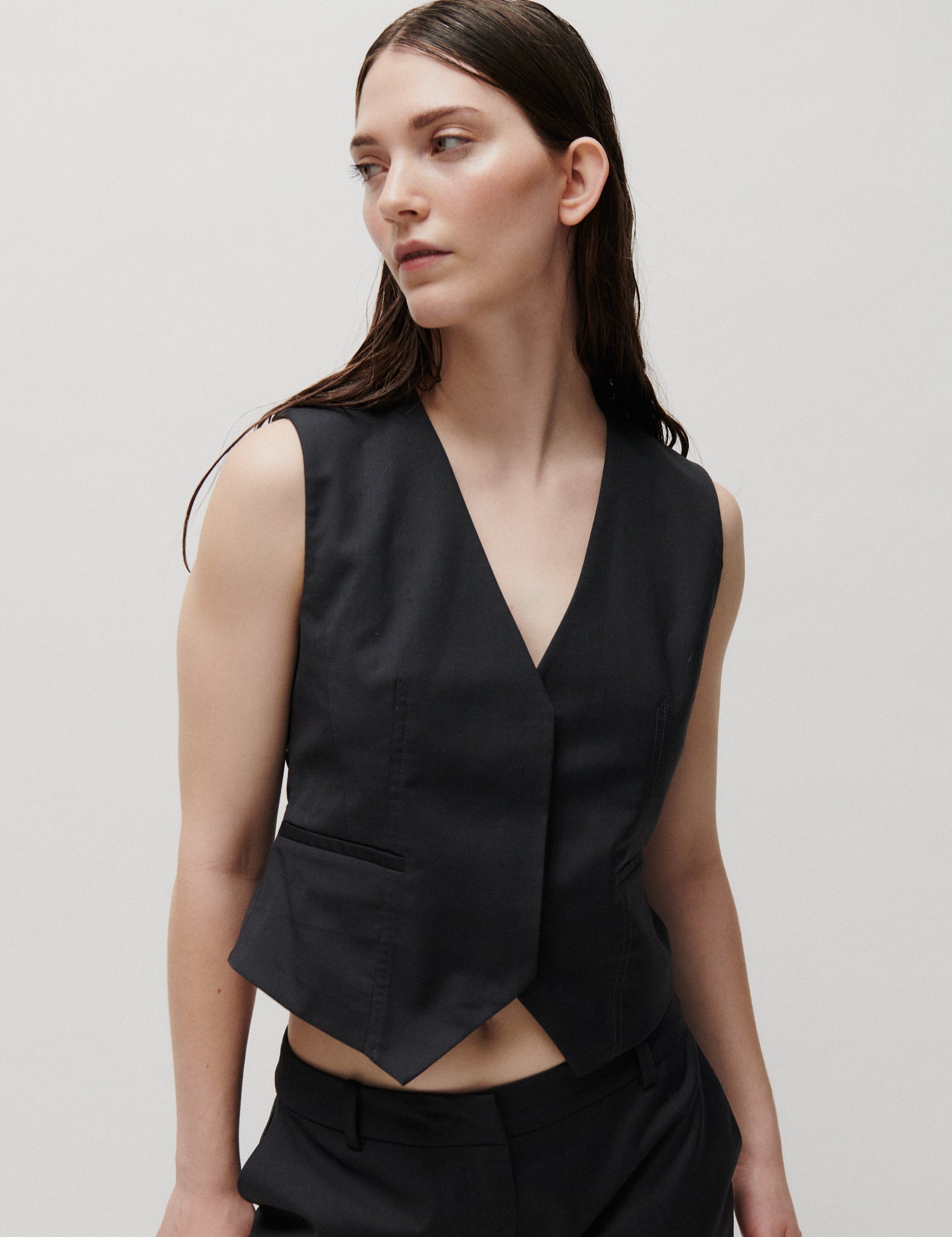 2NDDAY 2NDMuella - Heritage Weave Waistcoat 420130 Medium Grey Melange
