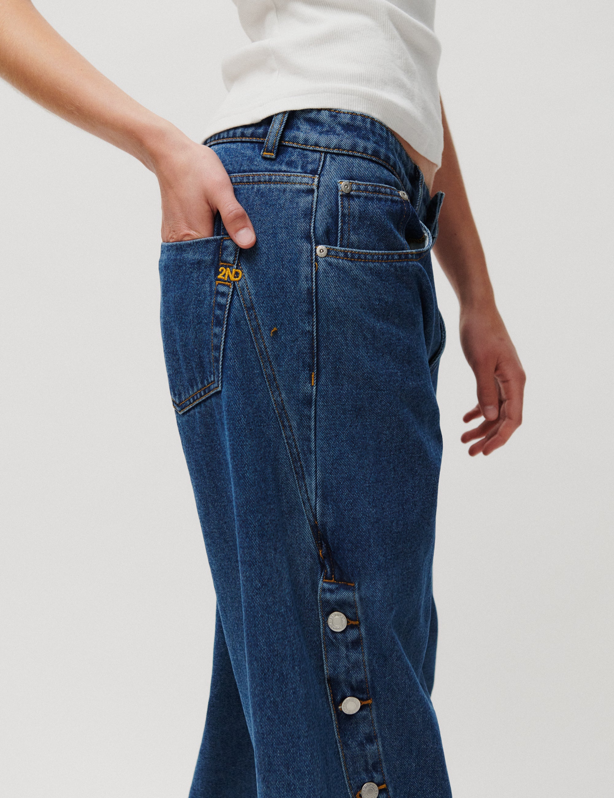 2NDDAY 2NDTyler - Midblue Wash Pants D019 Mid Blue