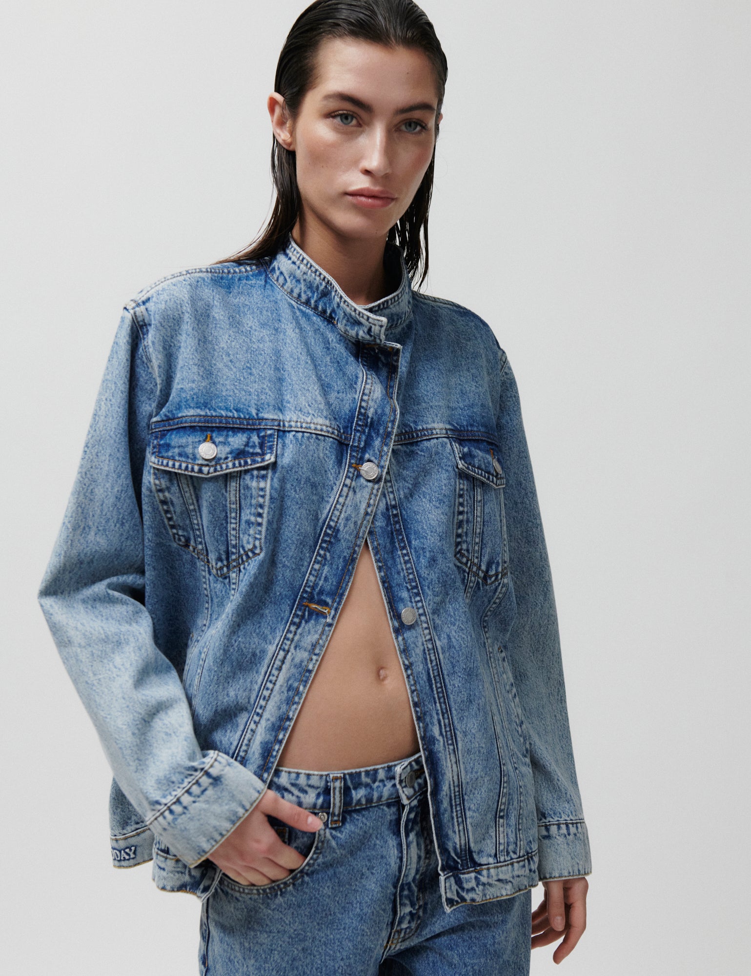 2NDDAY 2ND Alanna - Summer Blue Denim Tops & T-Shirts D019 Mid Blue