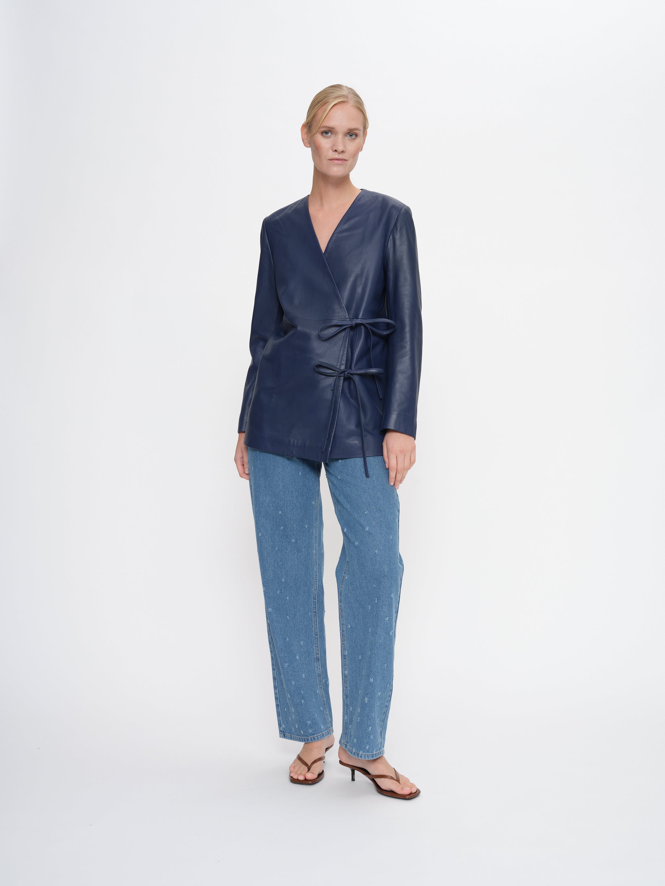 2NDDAY 2ND Alotte - Fine leather Jackets 193933 Medieval Blue