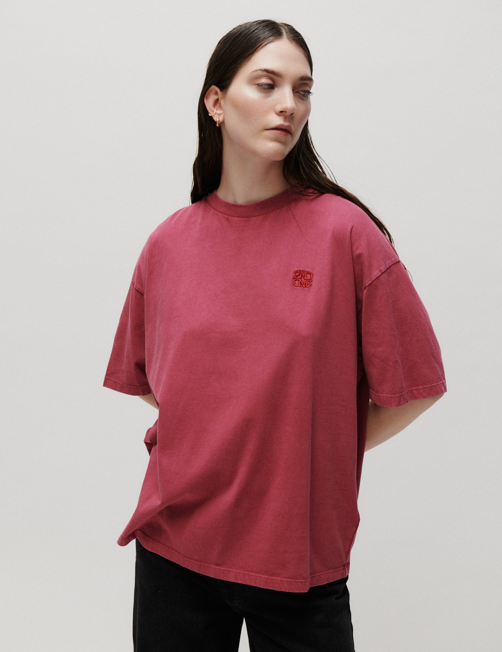 2NDDAY 2ND Araly TT - Overwashed Jersey - T-shirt T-shirt 191930 Pomegranate