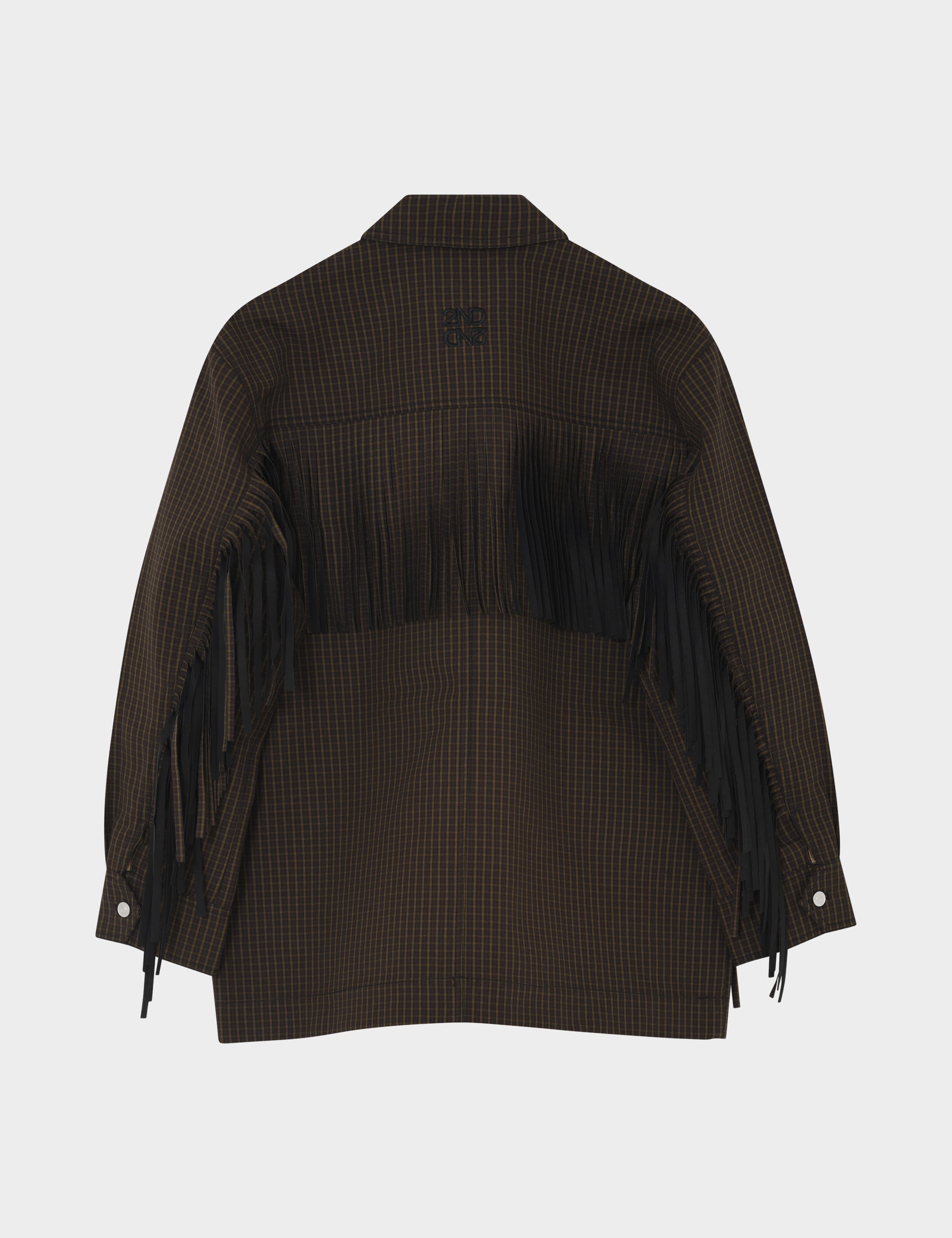 2NDDAY 2ND Brucina - Check Fringe - Jacket Jacket 181022 ERMINE