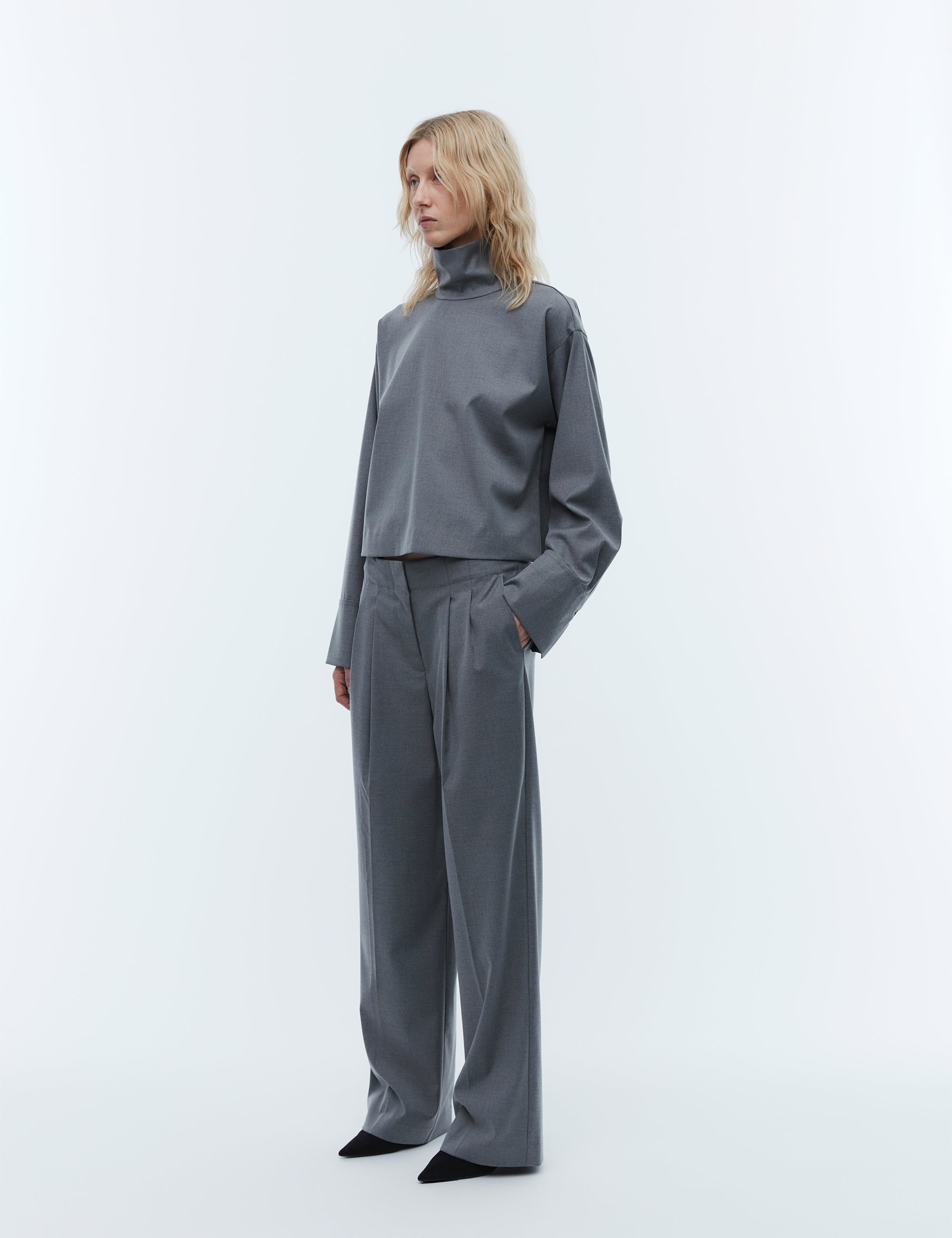 2NDDAY 2ND Carter - Classic Tailoring Pants 420128 Dark Grey Melange