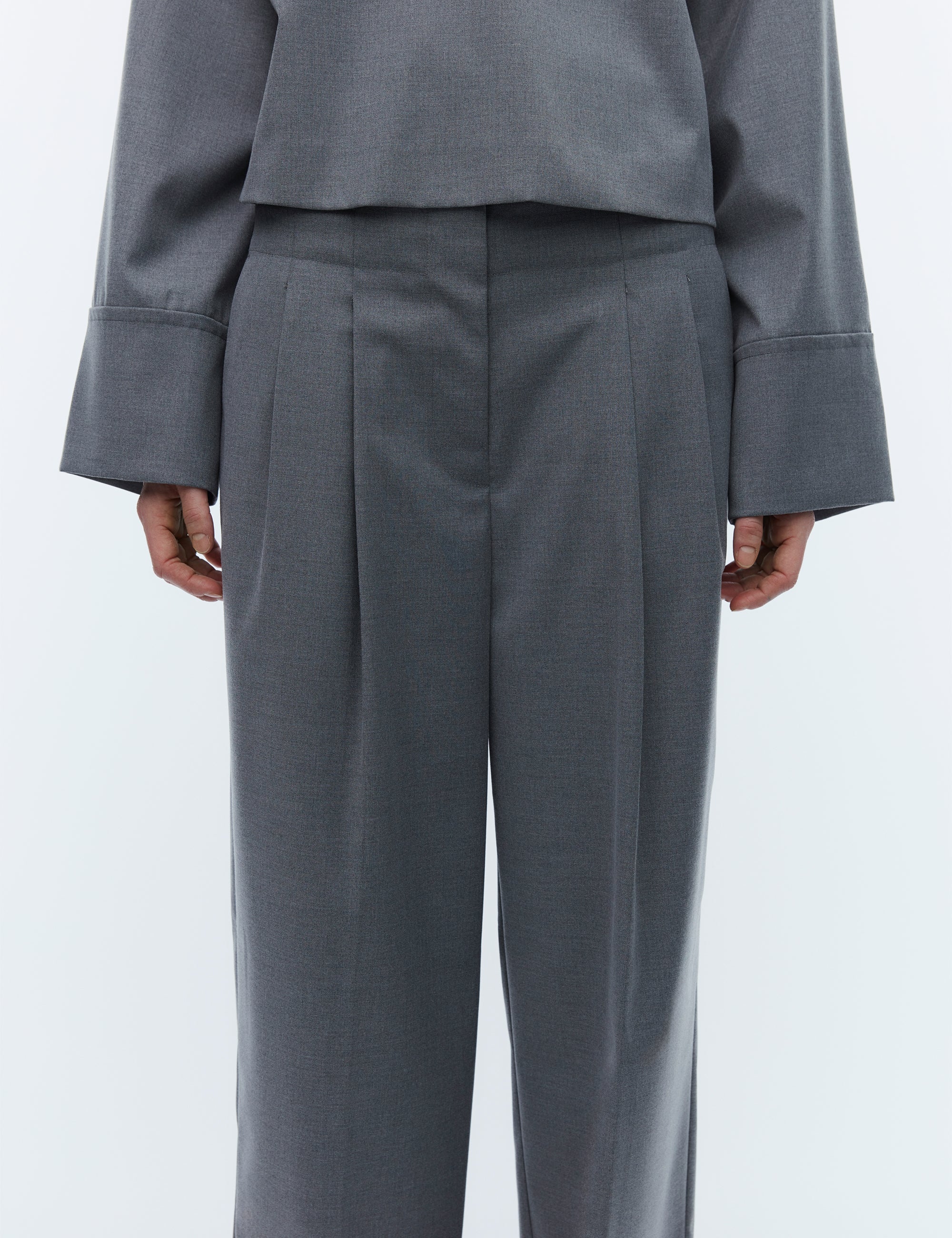 2NDDAY 2ND Carter - Classic Tailoring Pants 420128 Dark Grey Melange
