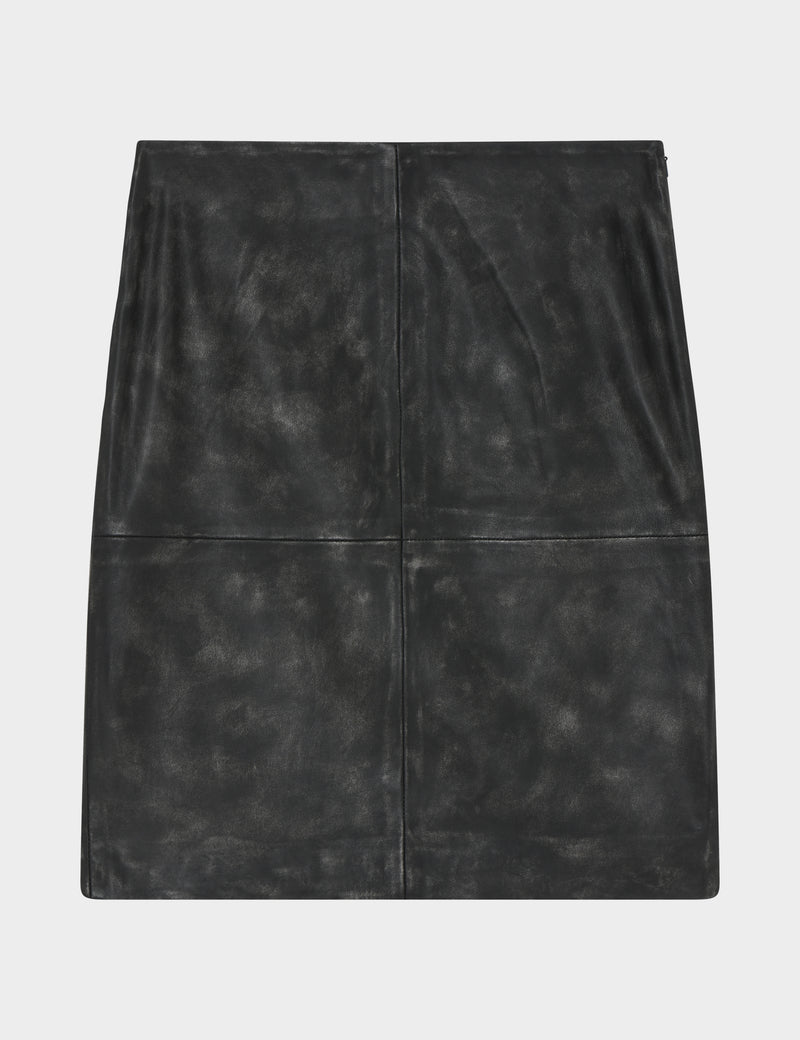 2NDDAY 2ND Cecilia - Uneven Leather Skirt 11002 Unblack