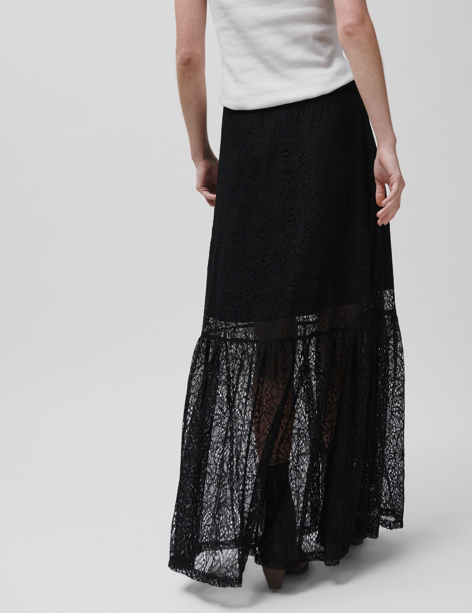 2NDDAY 2ND Cleam - Airy Lace Skirt 190303 BLACK
