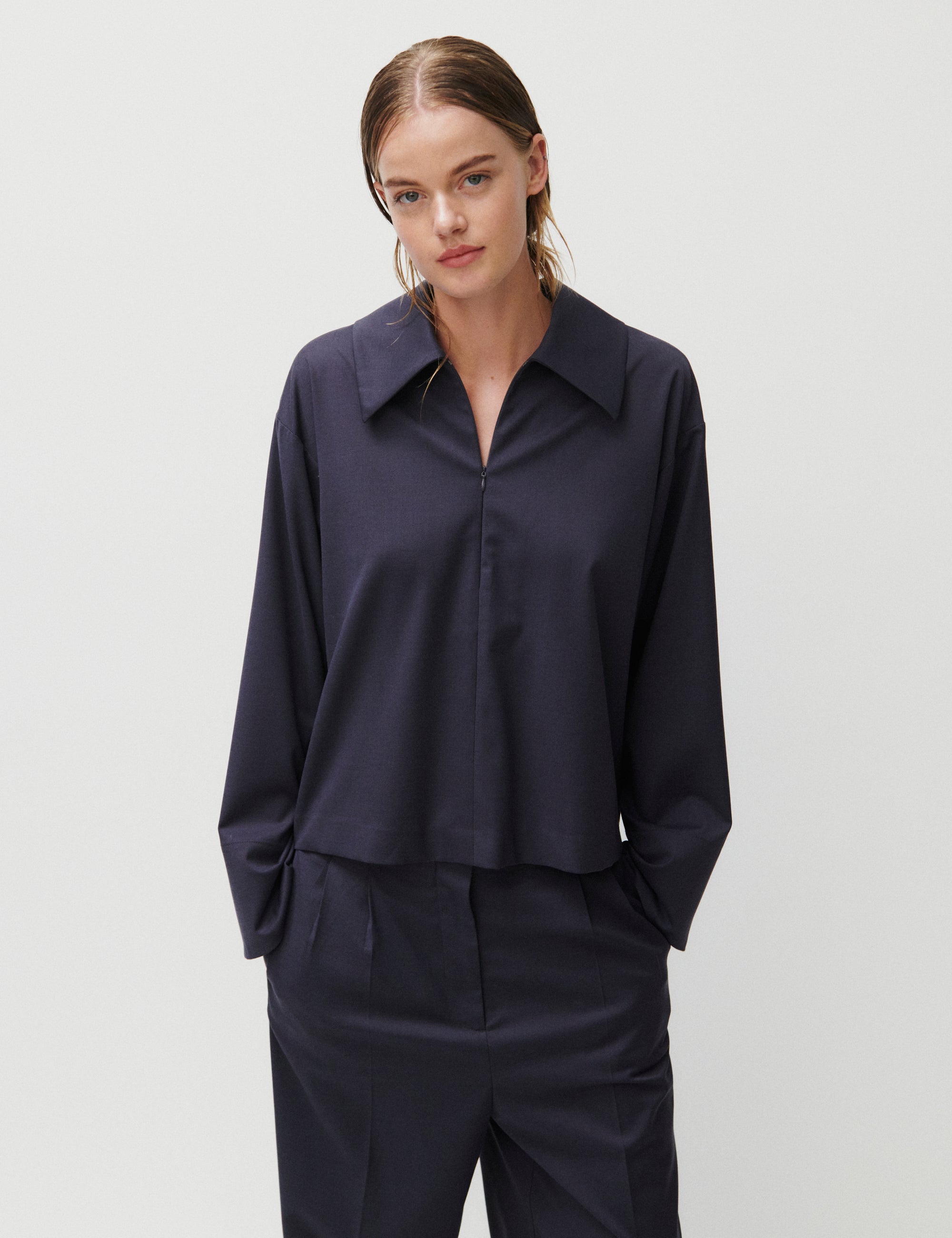 SELENAHELIOS Bright Gather Blouse グレー SELENAHELIOS Bright Gather Blouse グレー SELENAHELIOS Bright