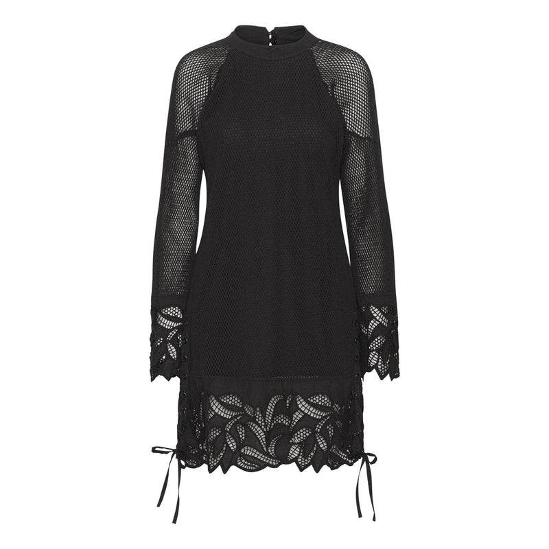 2NDDAY 2ND Edition Blaine - Cotton Crochet Dress 194008 Meteorite (Black)